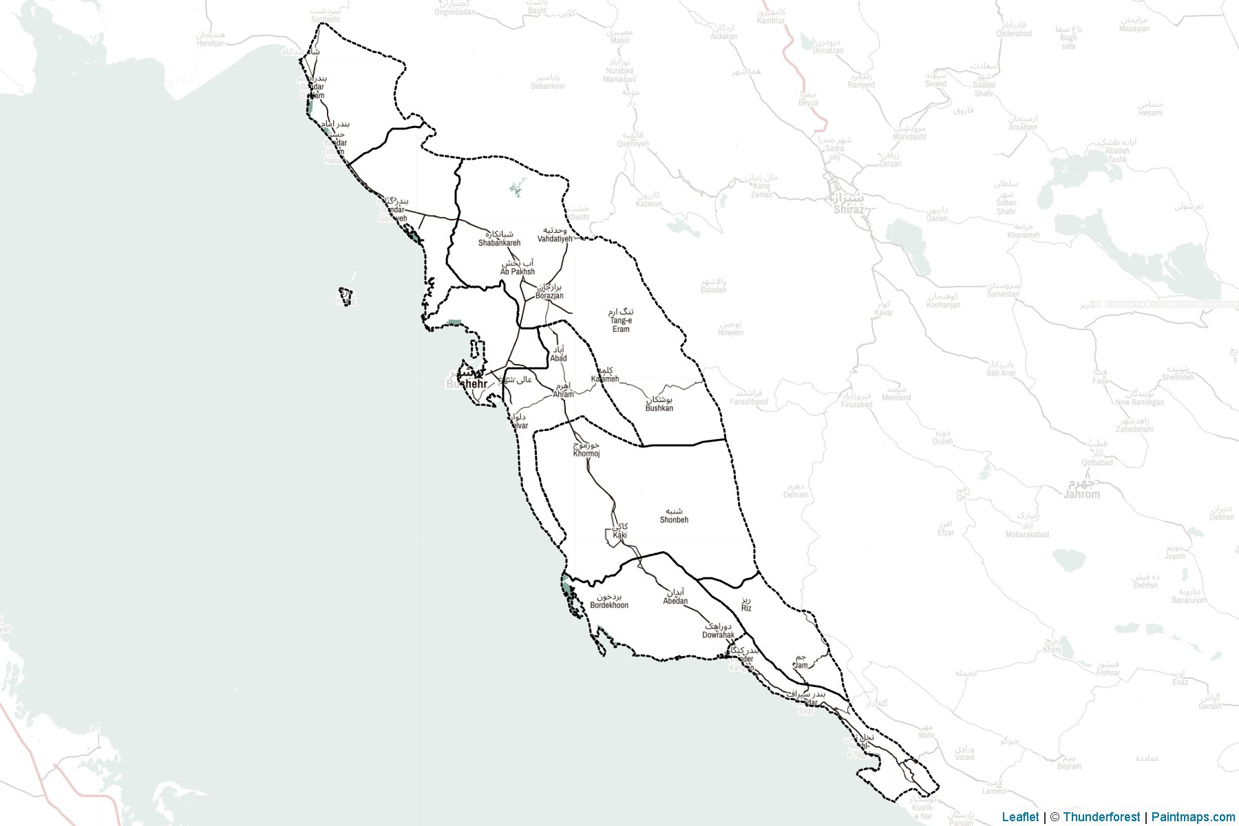 Buşehr Eyaleti (İran) Haritası Örnekleri-2