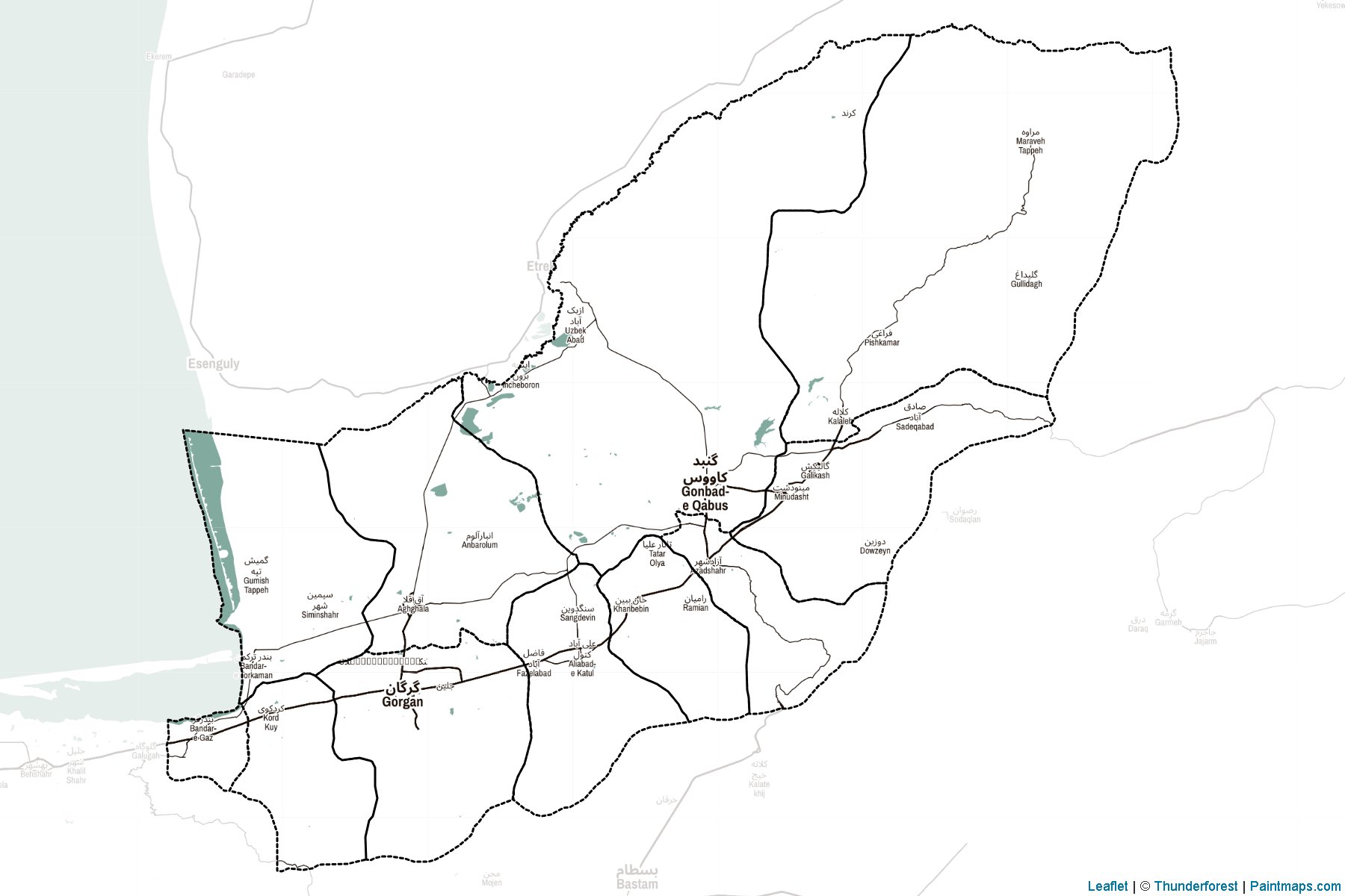 Muestras de recorte de mapas Golestan (Irán)-2