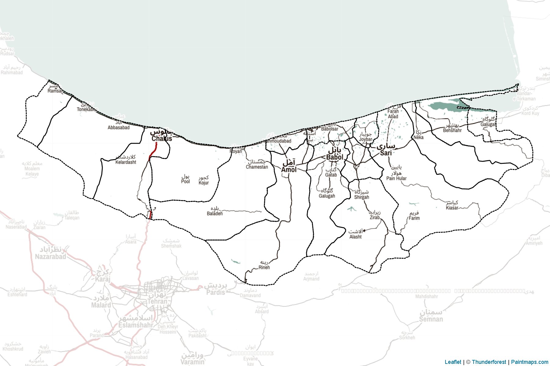 Mazandaran (Iran) Map Cropping Samples-2