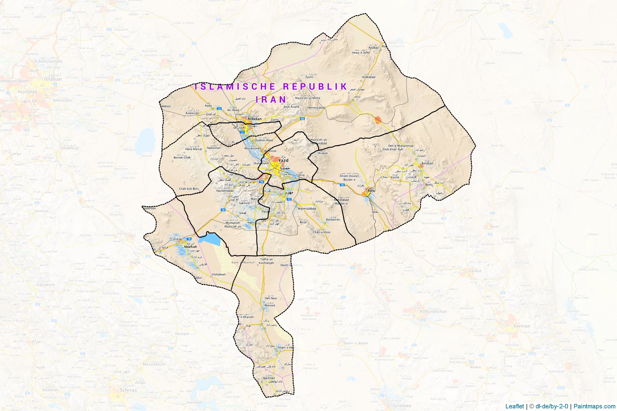 Yazd (Iran) Map Cropping Samples-1