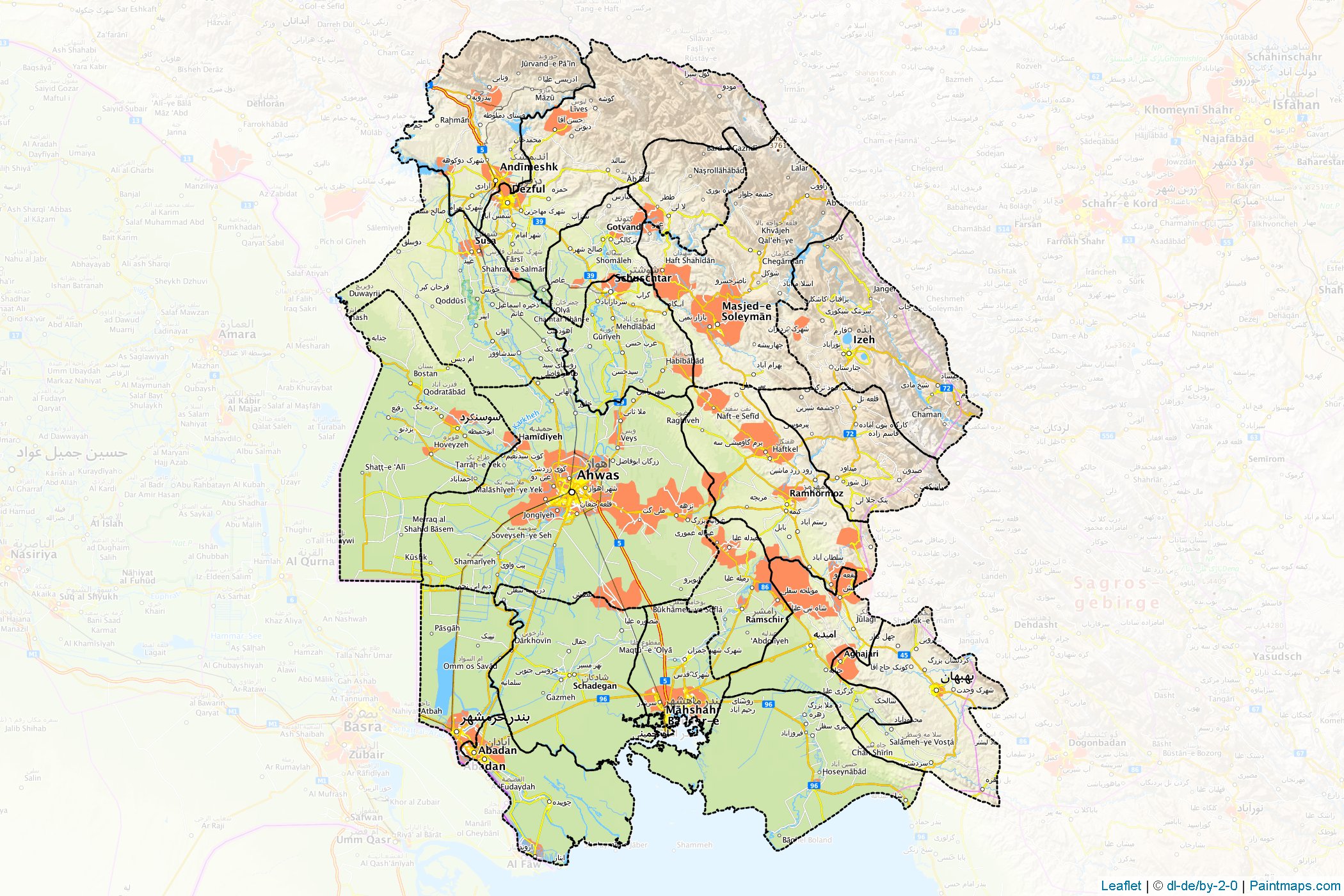 Huzistan Eyaleti (İran) Haritası Örnekleri-1