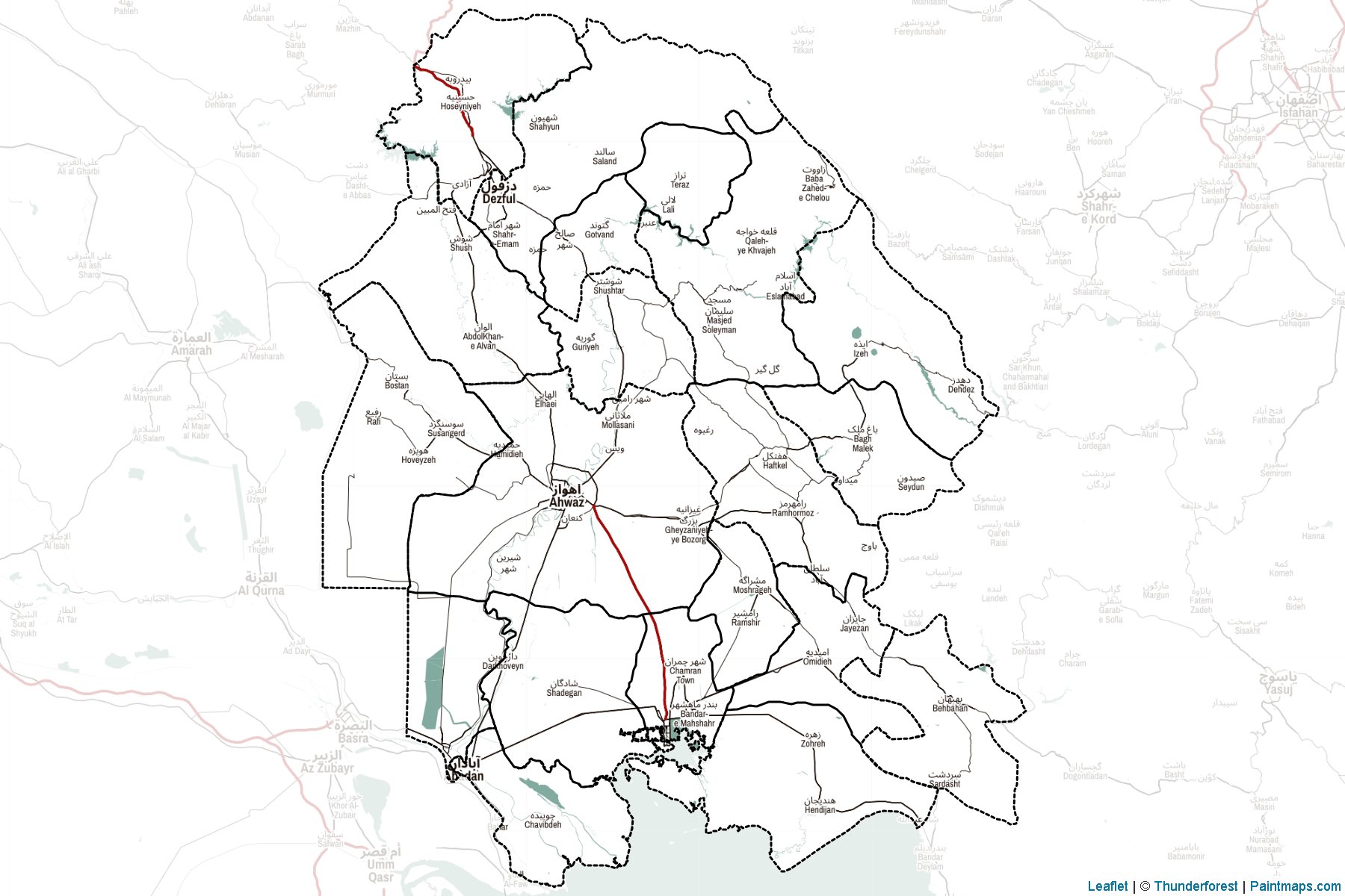 Huzistan Eyaleti (İran) Haritası Örnekleri-2