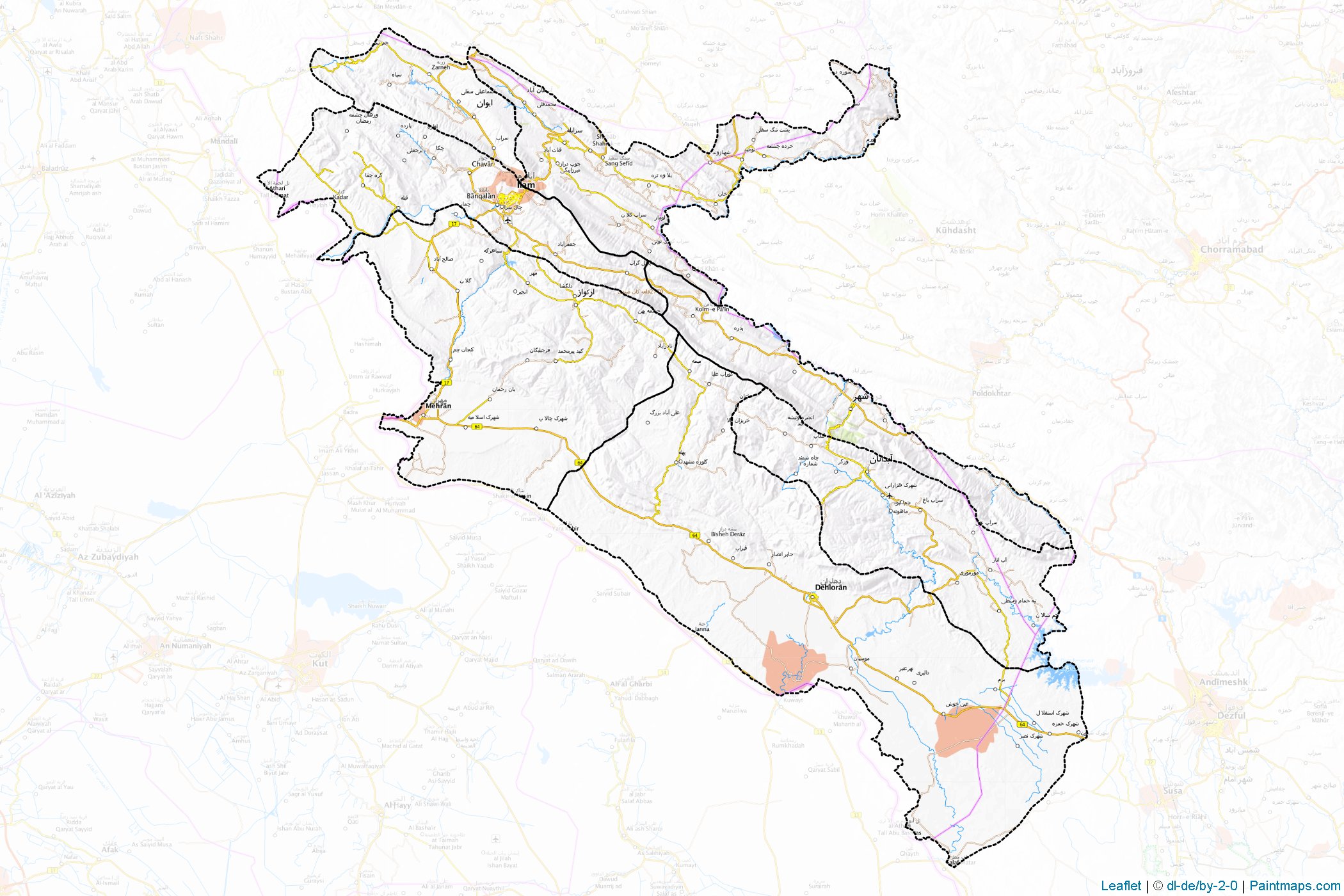 Ilam (Iran) Map Cropping Samples-1