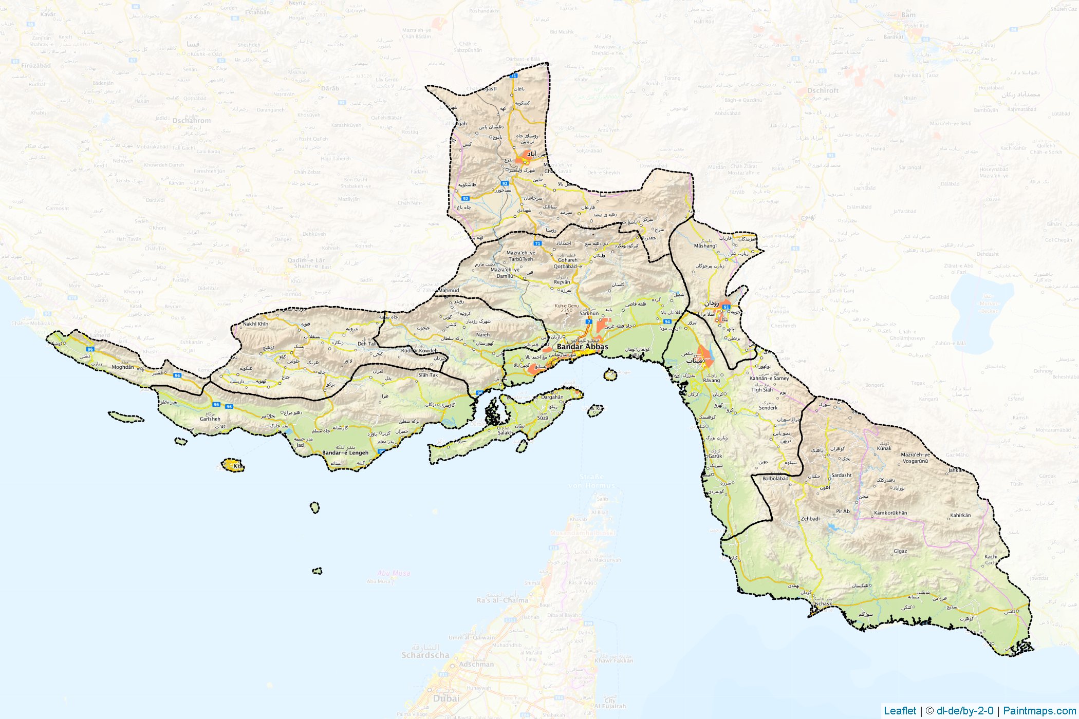 Hormozgan (Iran) Map Cropping Samples-1