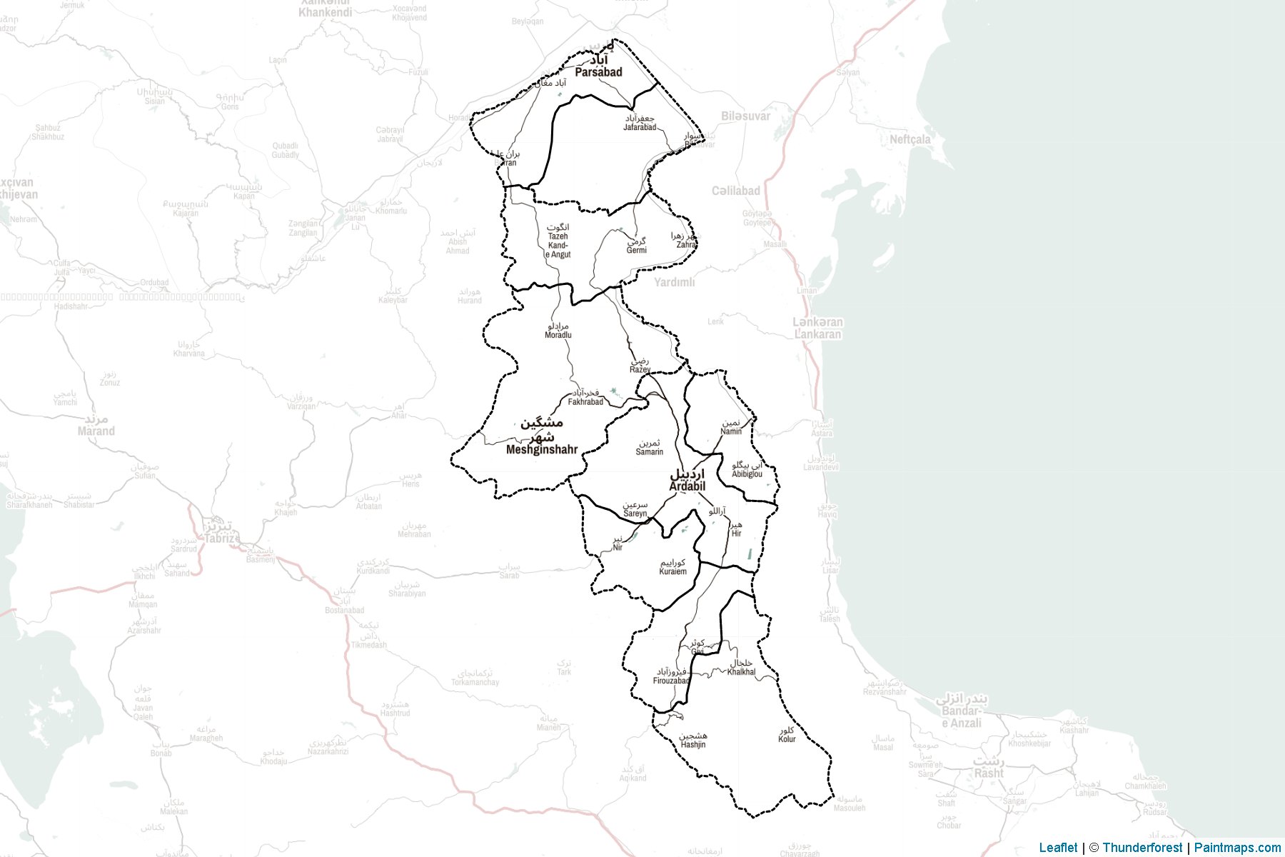 Ardabil (Iran) Map Cropping Samples-2