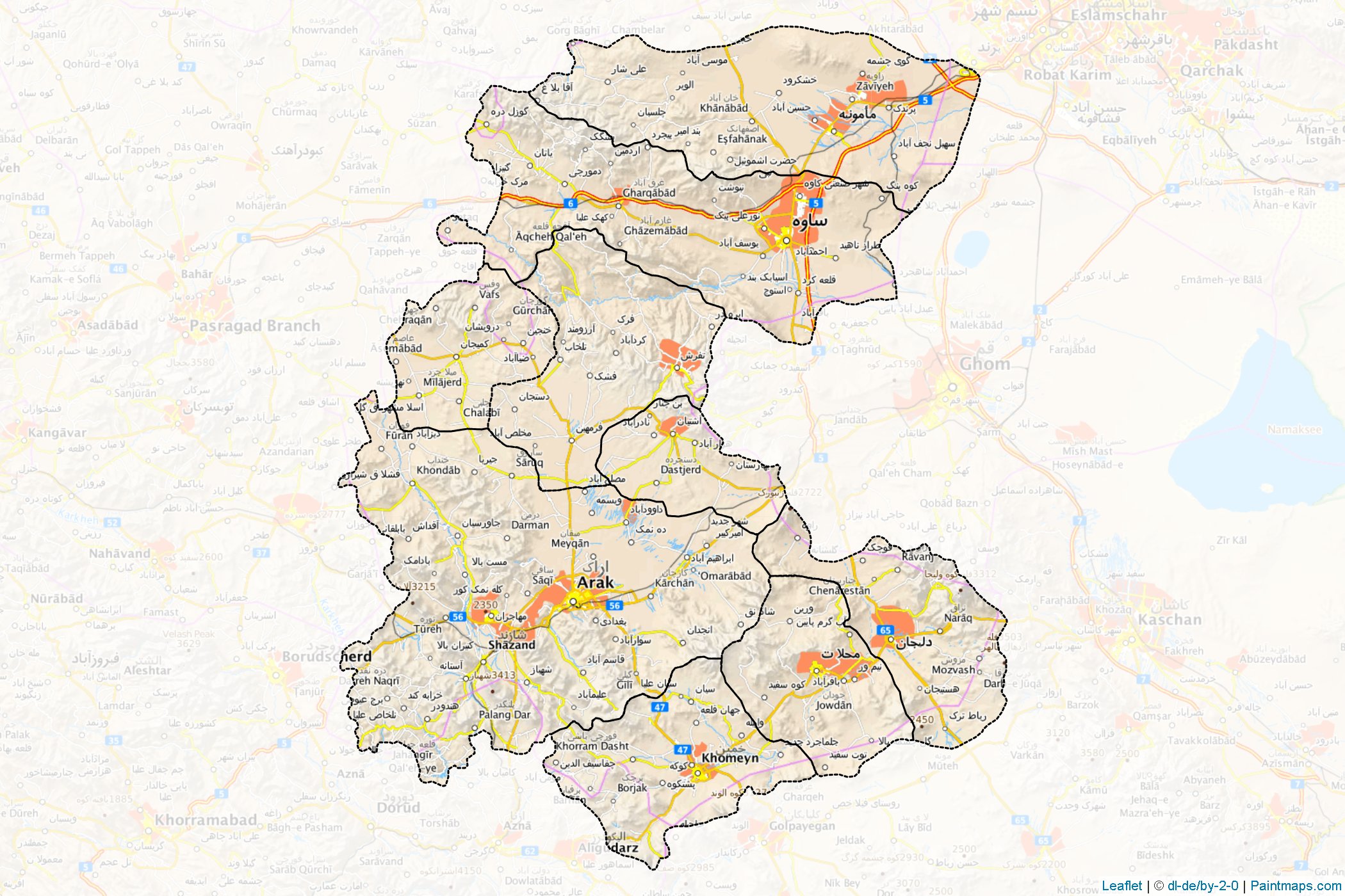 Markazi (Iran) Map Cropping Samples-1