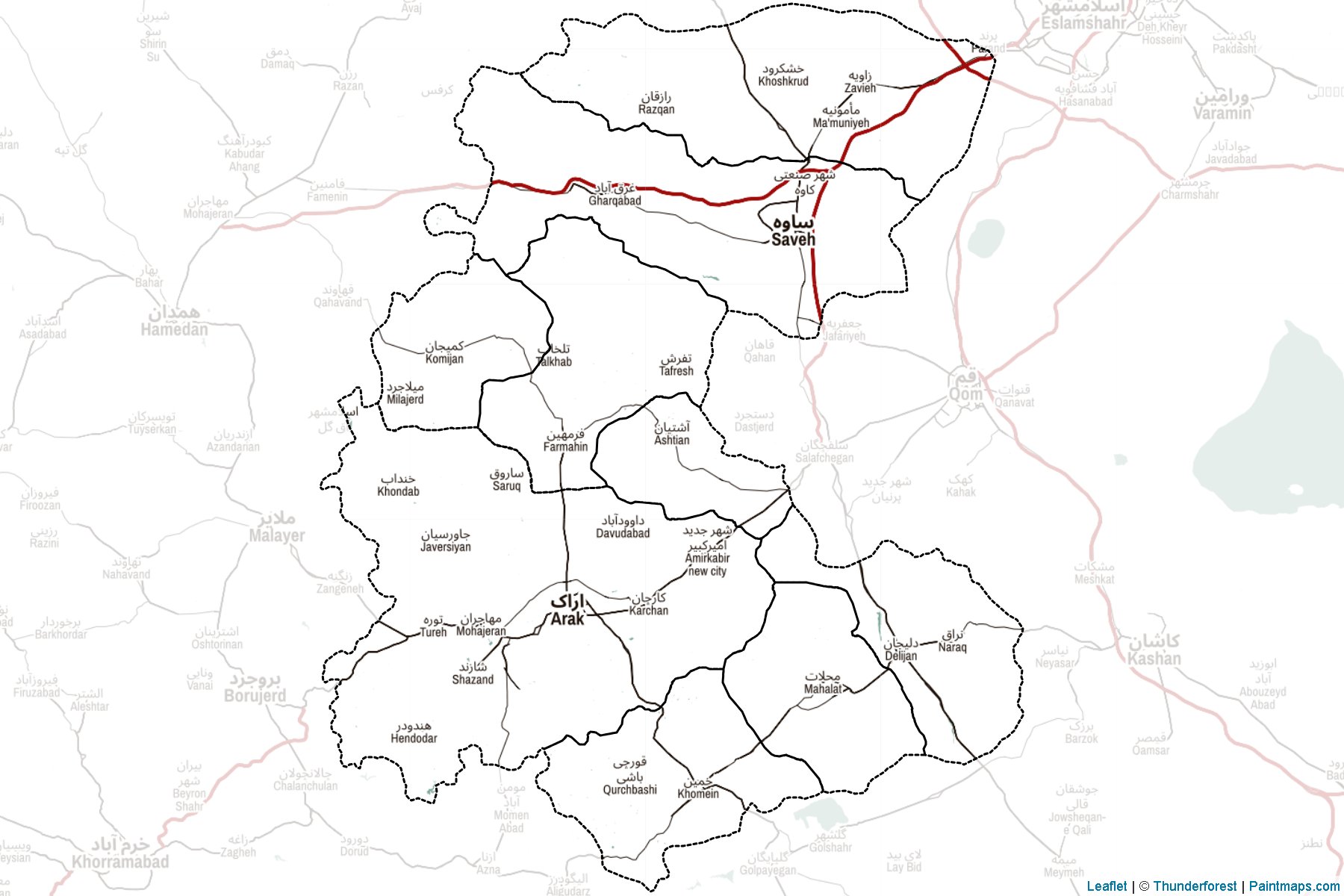 Markazi (Iran) Map Cropping Samples-2