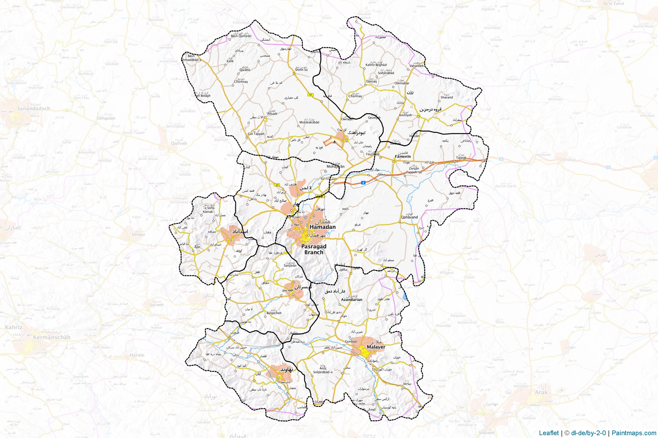 Hamadan (Iran) Map Cropping Samples-1