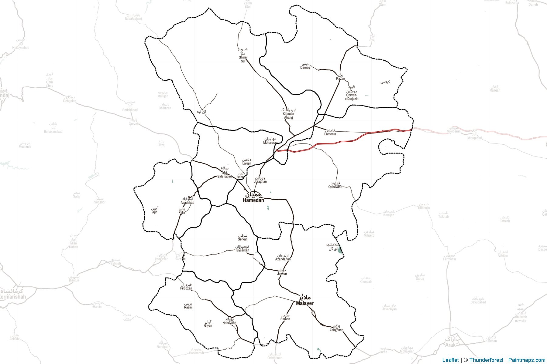 Hamadan (Iran) Map Cropping Samples-2