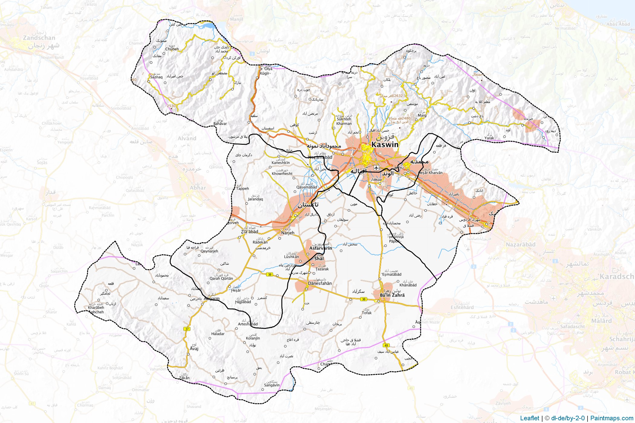 Qazvin (Iran) Map Cropping Samples-1