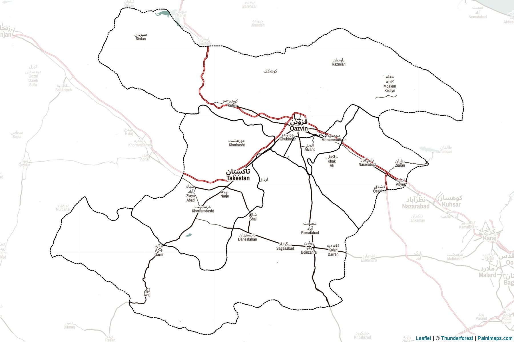 Qazvin (Iran) Map Cropping Samples-2