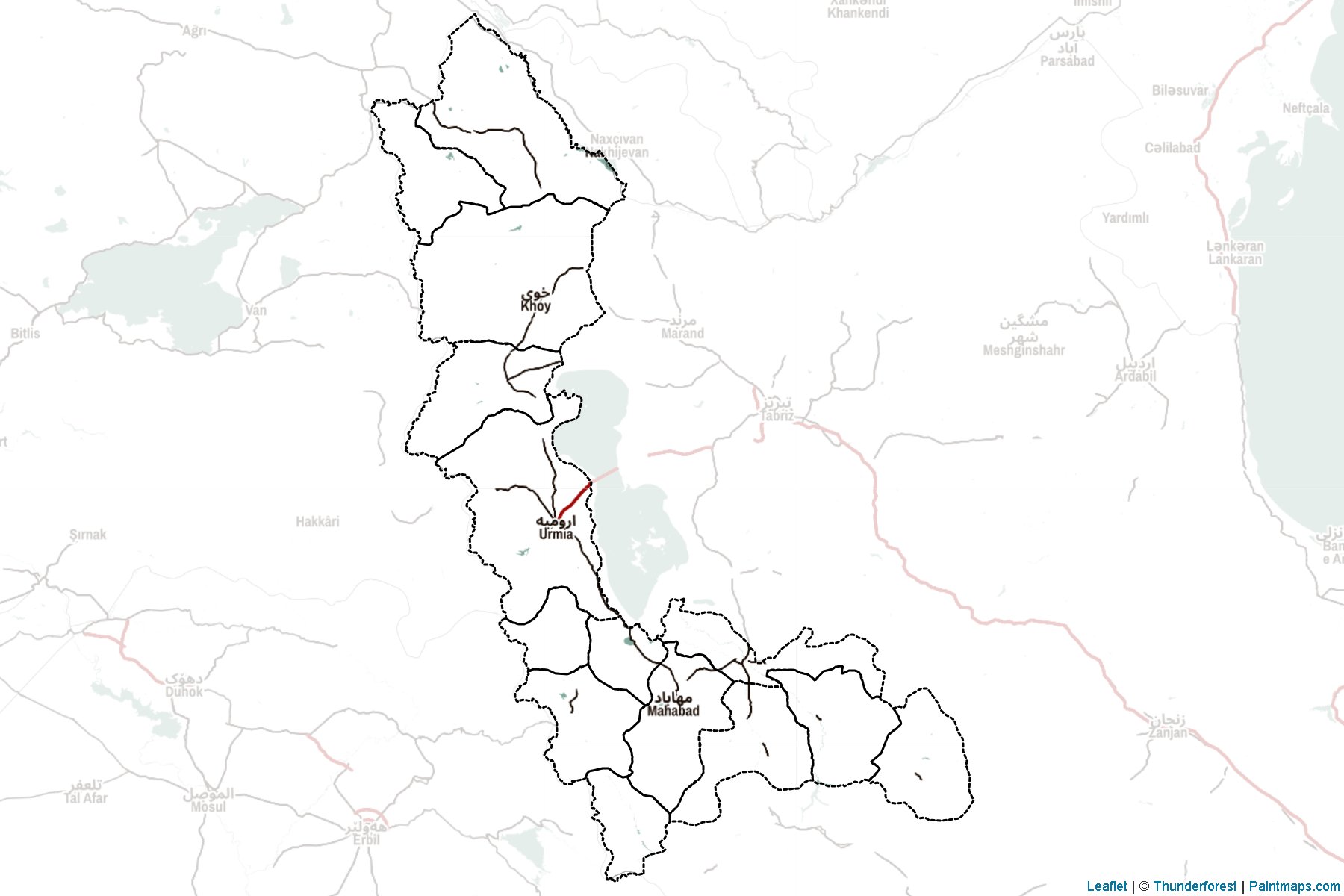 Batı Azerbaycan Eyaleti (İran) Haritası Örnekleri-2