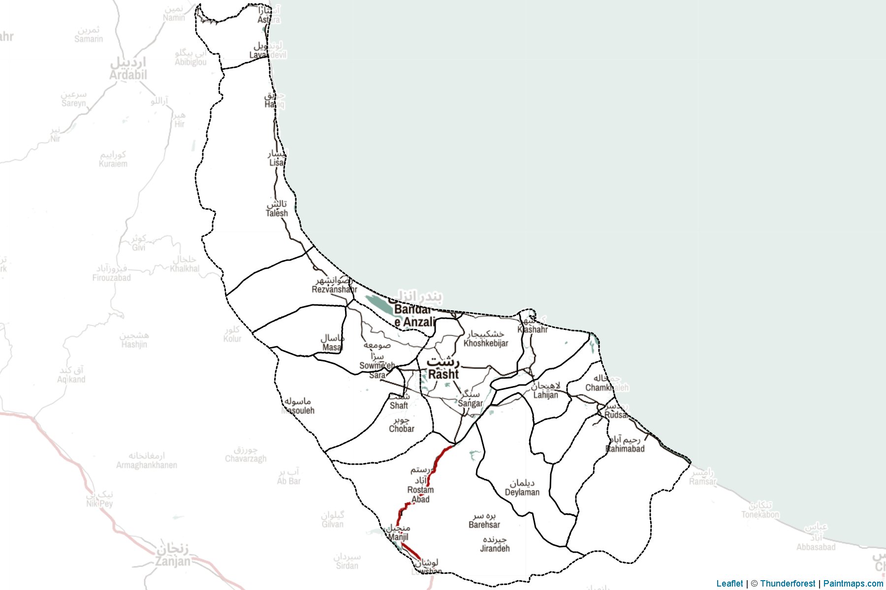 Gilan (Iran) Map Cropping Samples-2