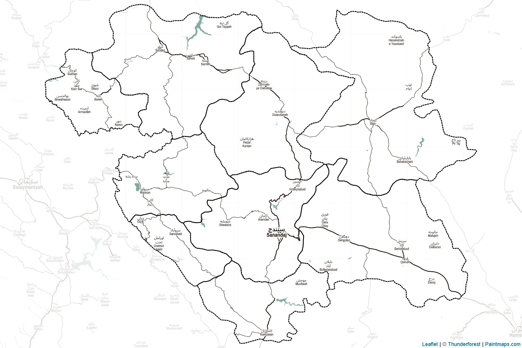 Kordestan (Iran) Map Cropping Samples-2