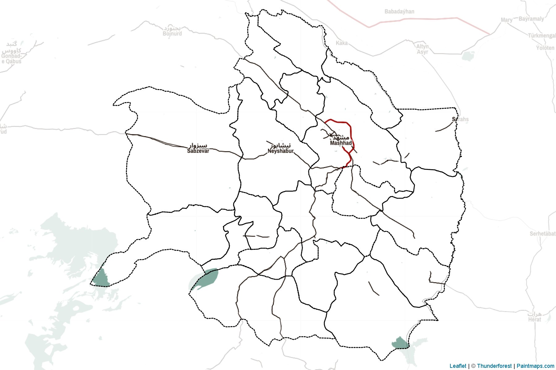 Muestras de recorte de mapas Razavi Khorasan (Irán)-2