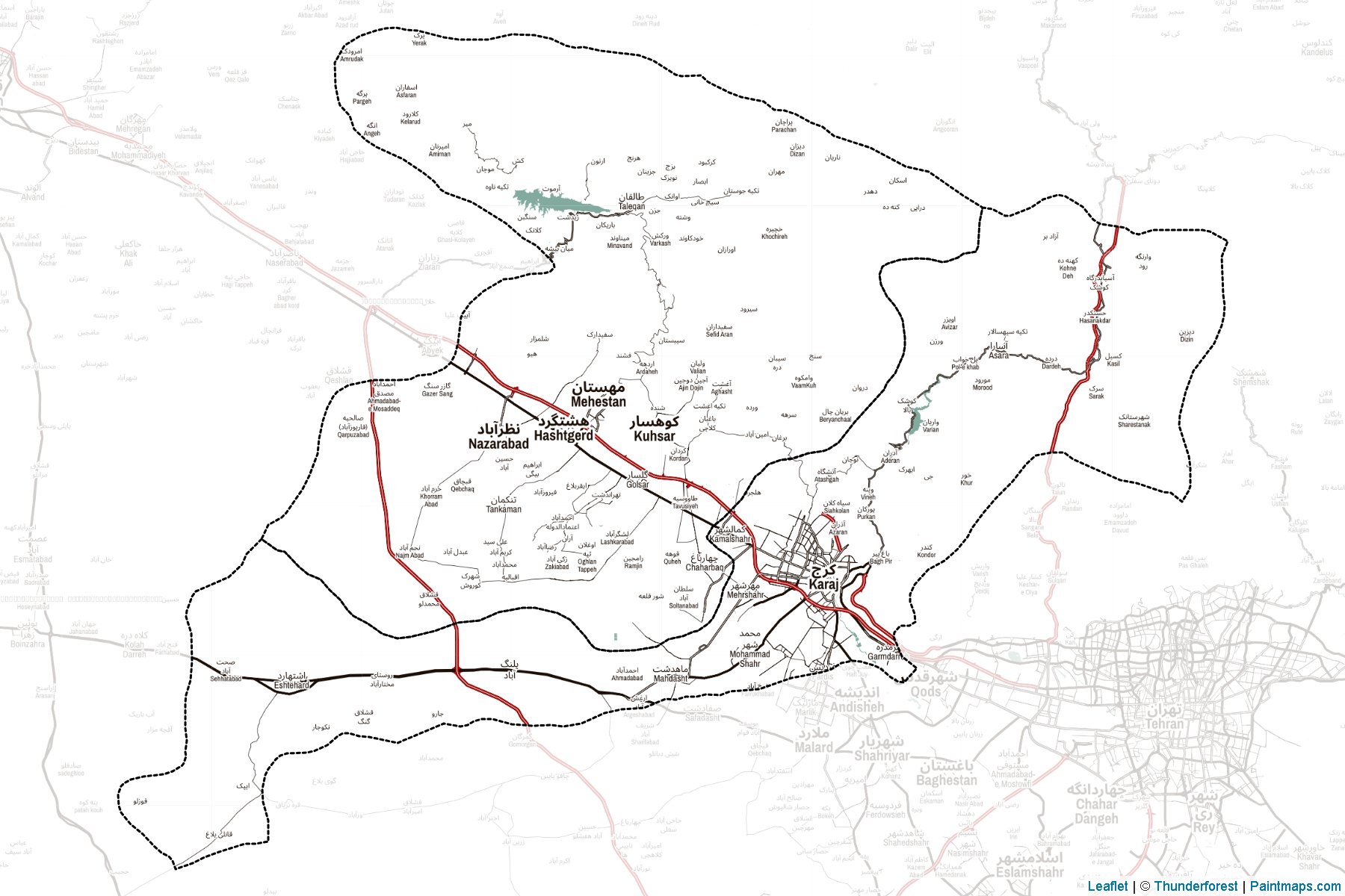 Muestras de recorte de mapas Alborz (Irán)-2