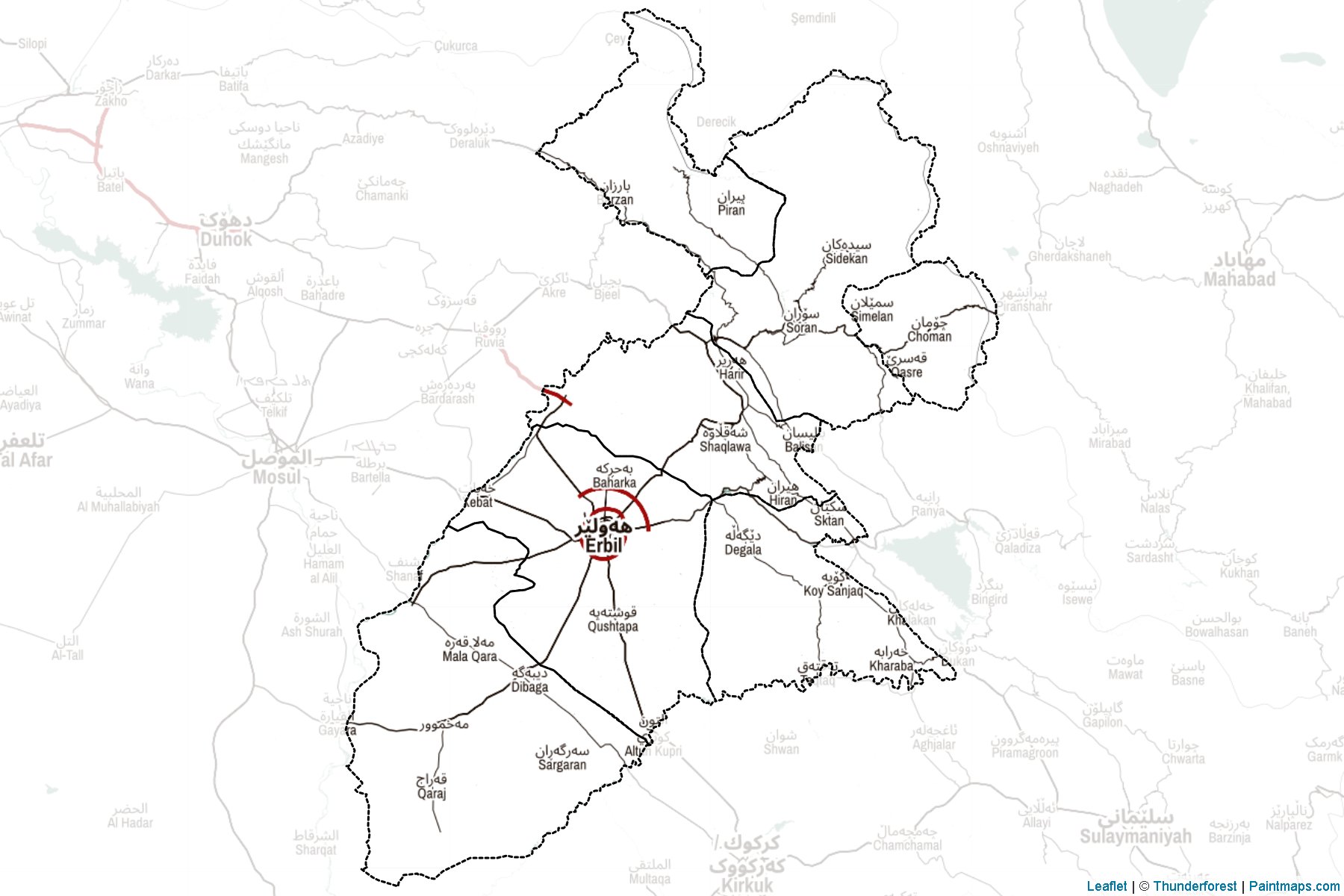 Erbil ili (Irak) Haritası Örnekleri-2