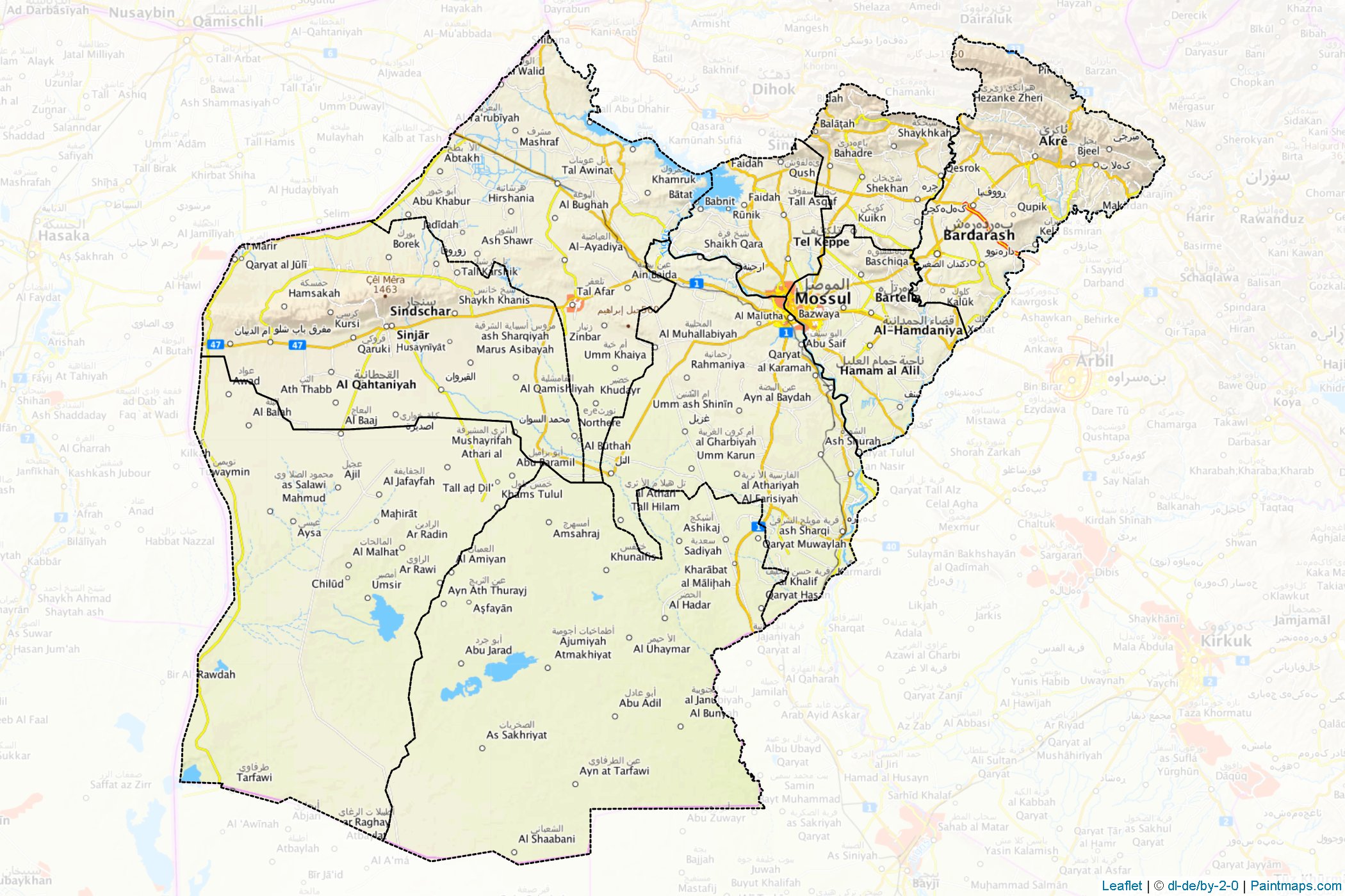 Nineve ili (Irak) Haritası Örnekleri-1