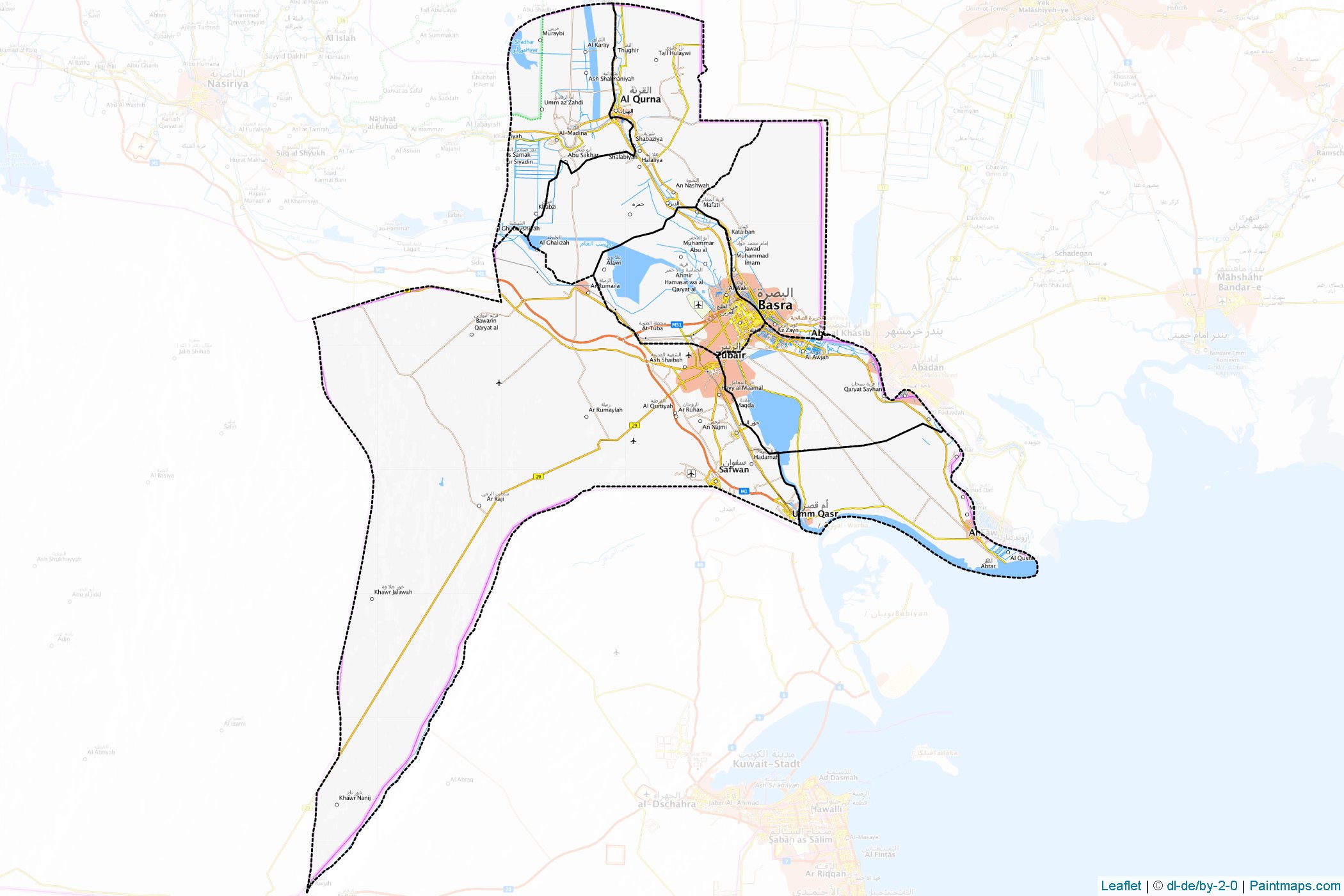 Al-Basrah (Irak) Haritası Örnekleri-1