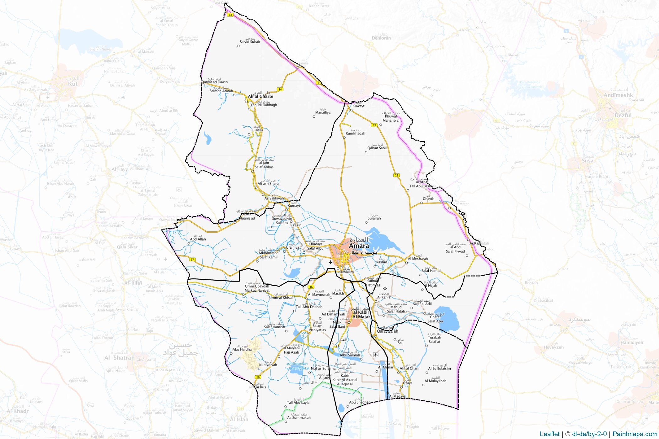 Maysan (Iraq) Map Cropping Samples-1