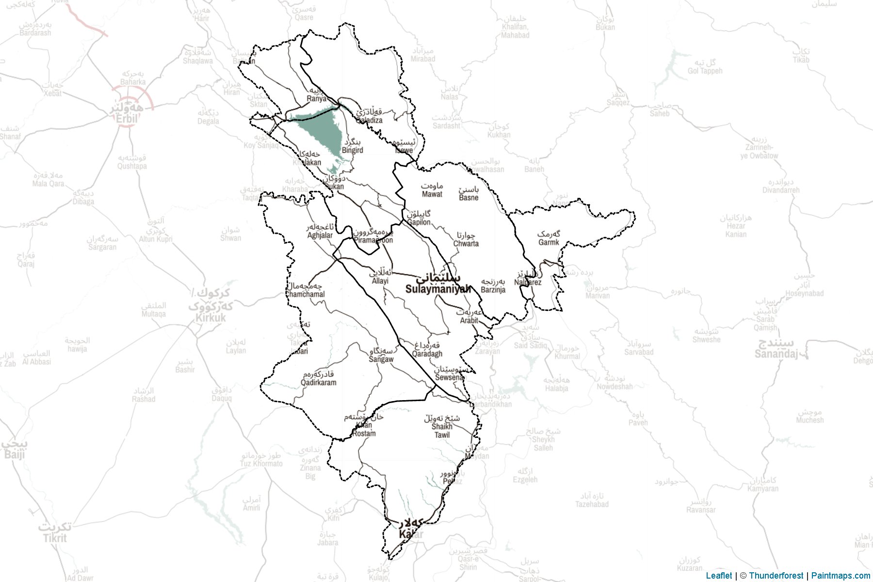 As-Sulaymaniyah (Iraq) Map Cropping Samples-2