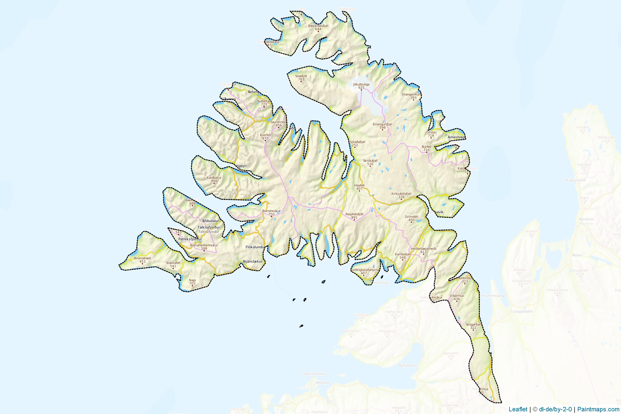 Westfjords (Iceland) Map Cropping Samples-1