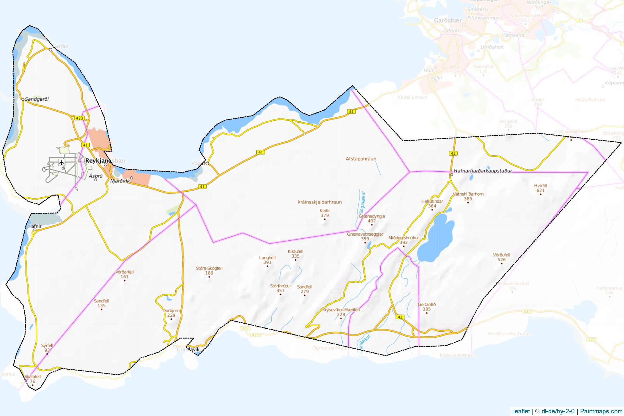 Muestras de recorte de mapas Suðurnes (Islandia)-1