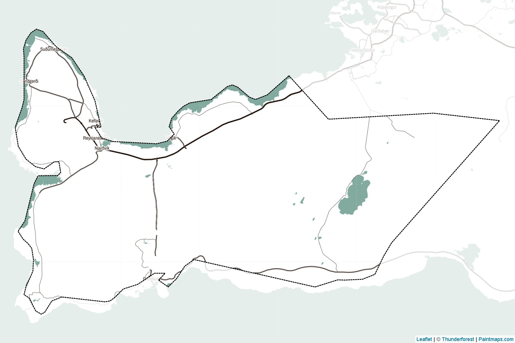 Muestras de recorte de mapas Suðurnes (Islandia)-2