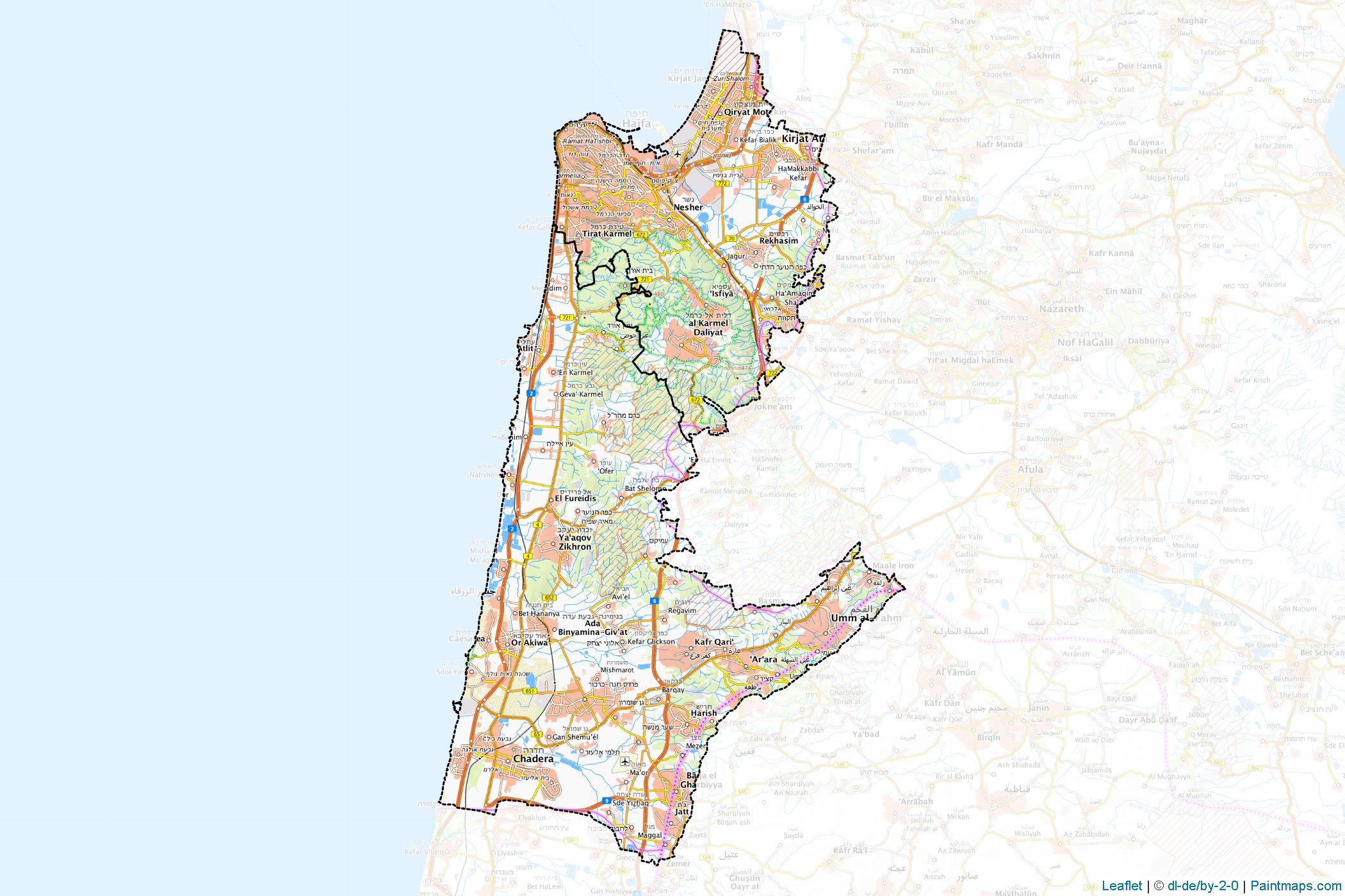 Hayfa Bölgesi (İsrail) Haritası Örnekleri-1