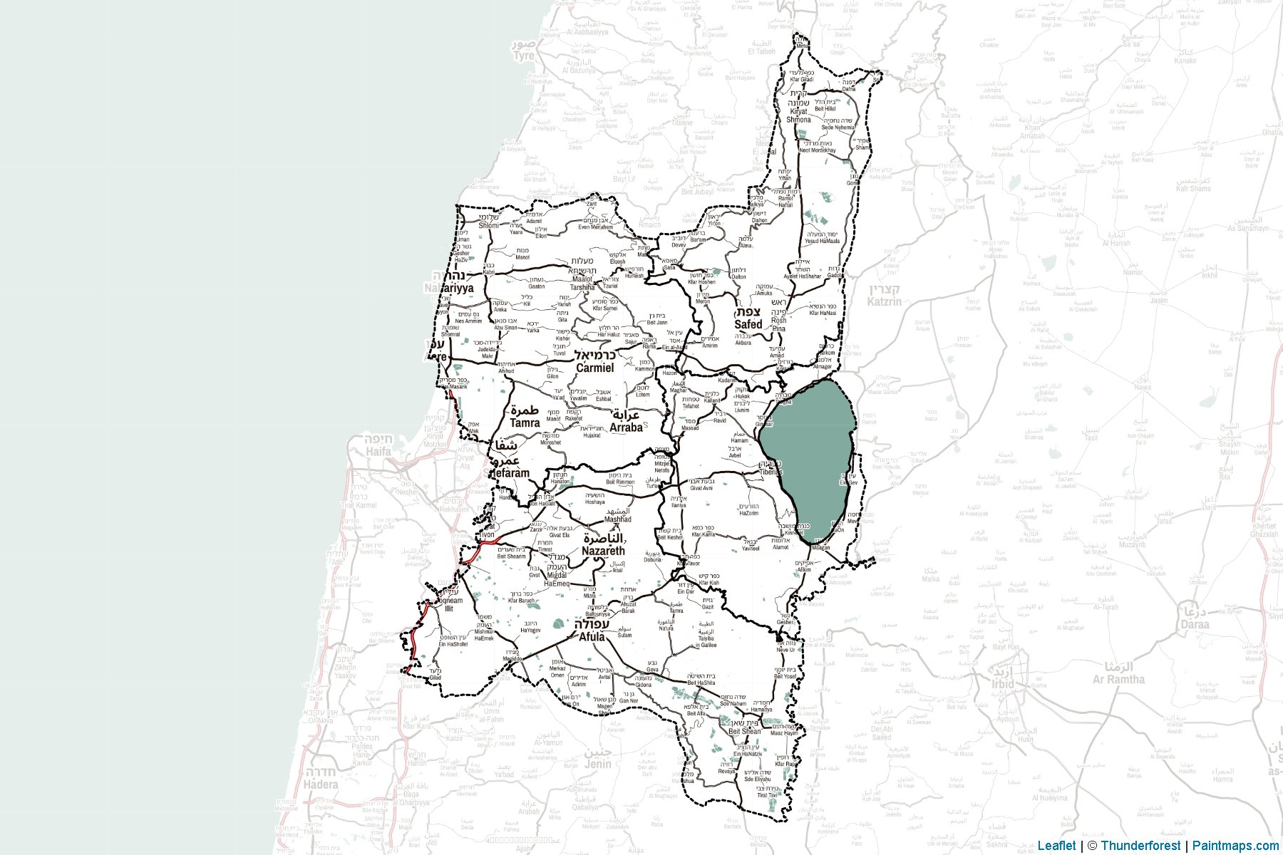 Muestras de recorte de mapas Northern (Israel)-2