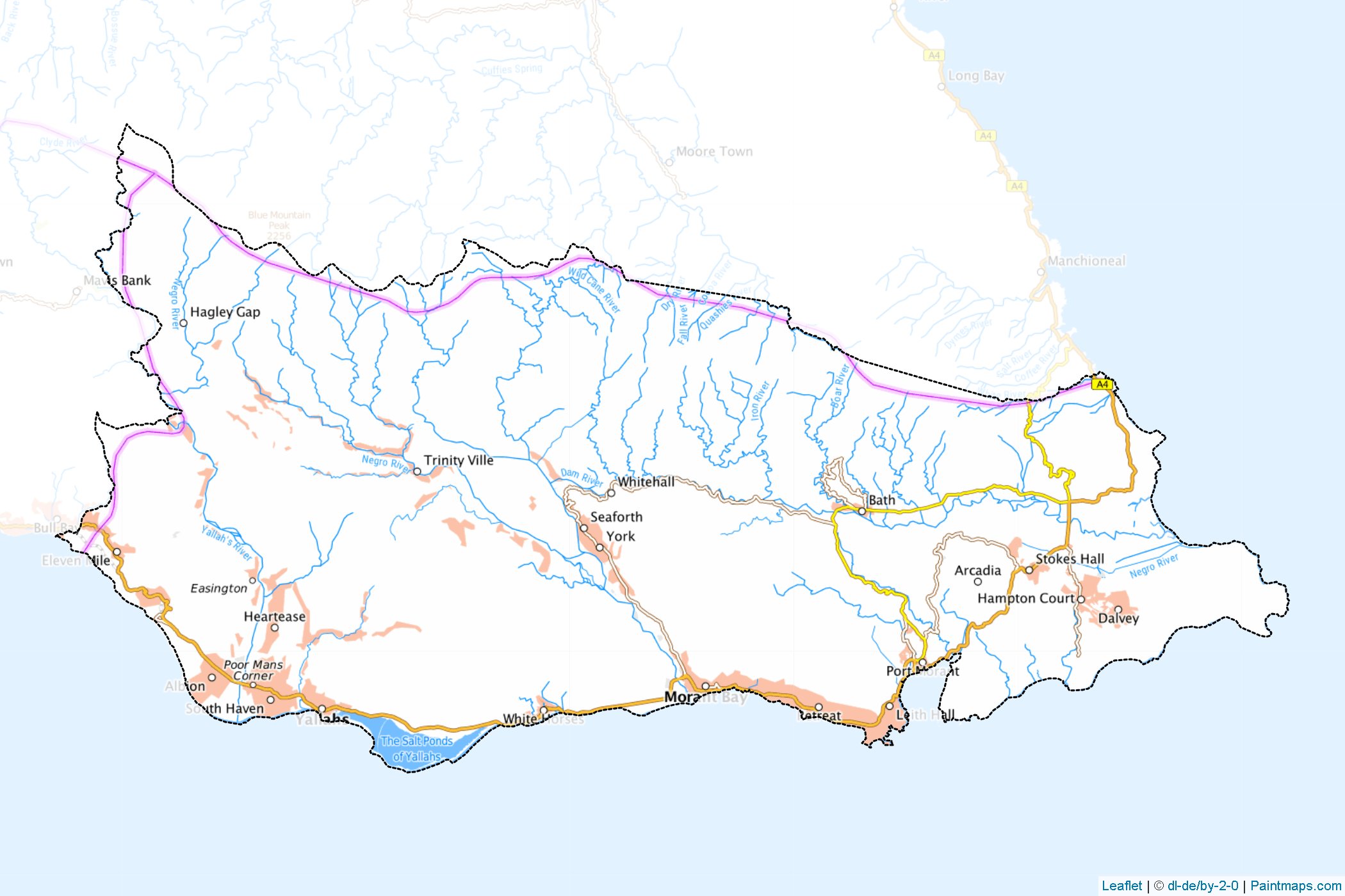 Muestras de recorte de mapas Saint Thomas (Jamaica)-1