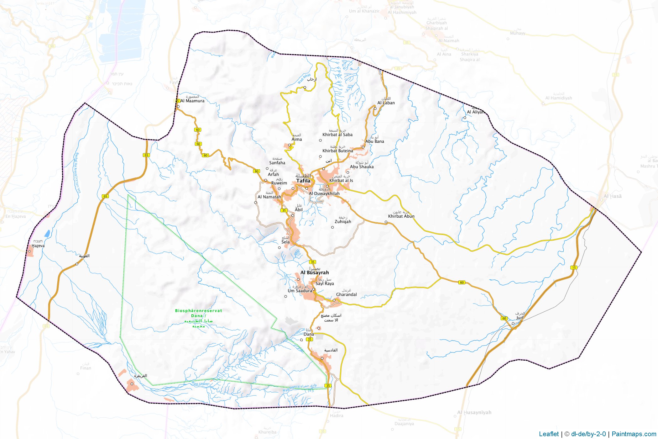 Tafile (Ürdün) Haritası Örnekleri-1