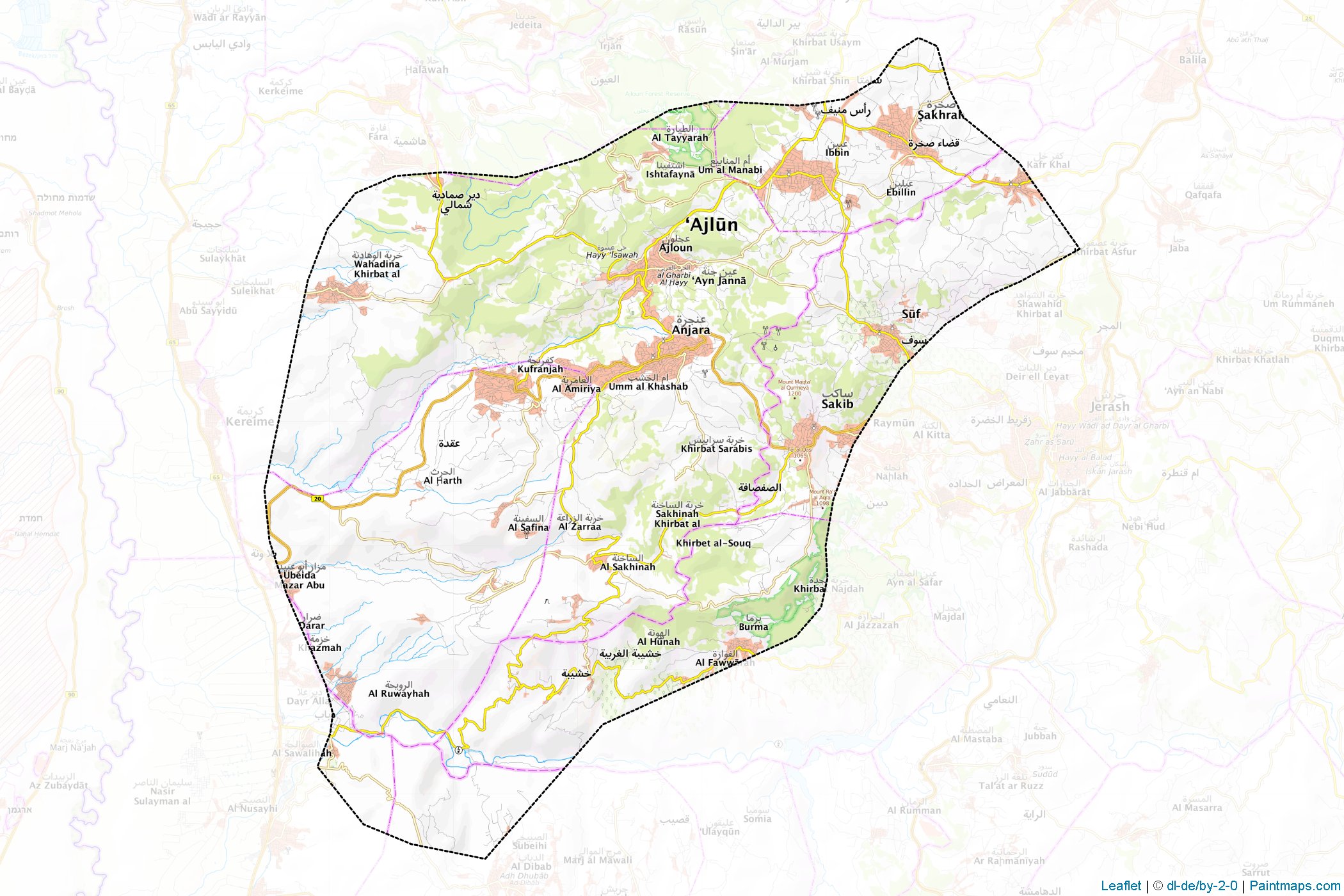 Aclun (Ürdün) Haritası Örnekleri-1