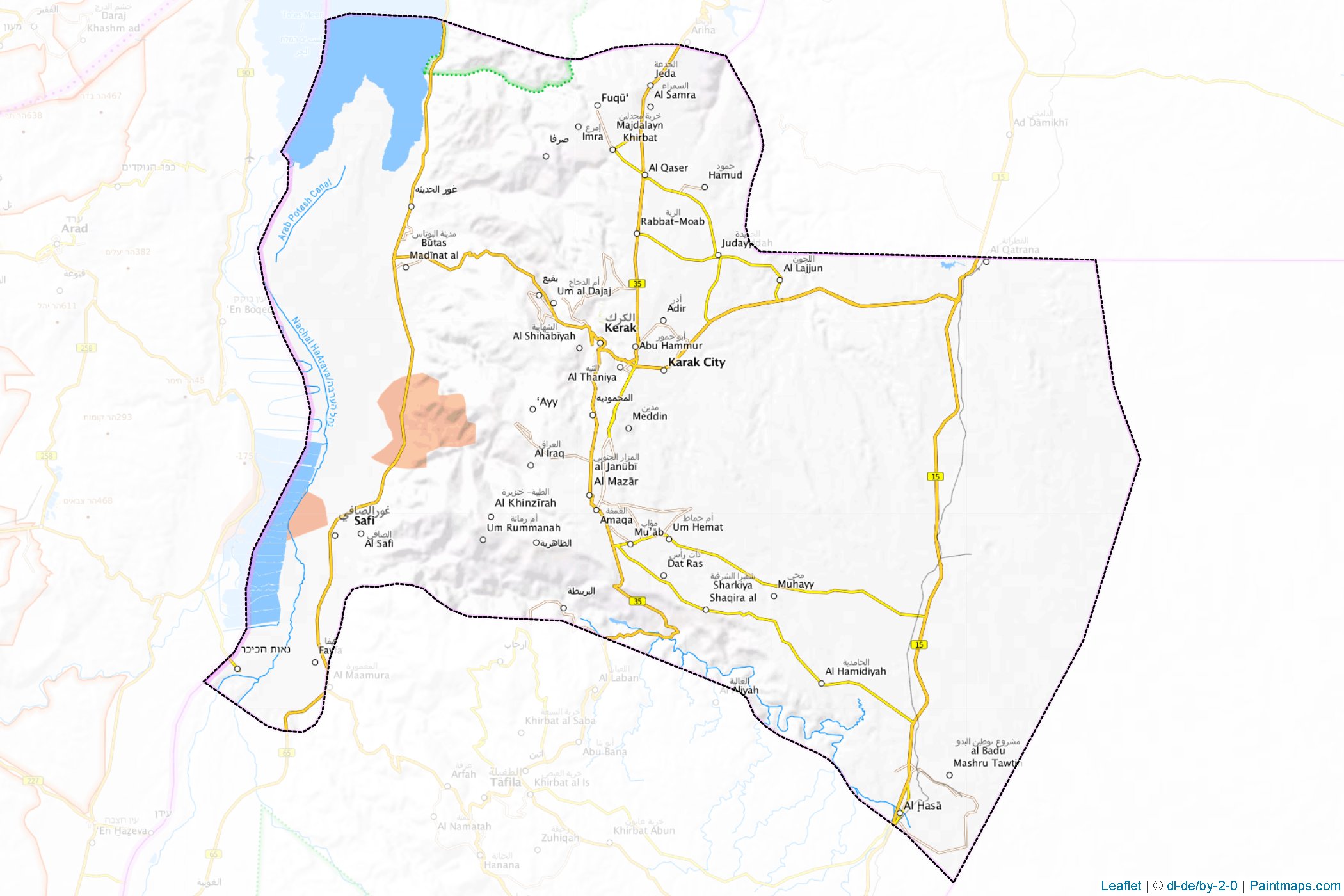 Karak Yönetimi (Ürdün) Haritası Örnekleri-1