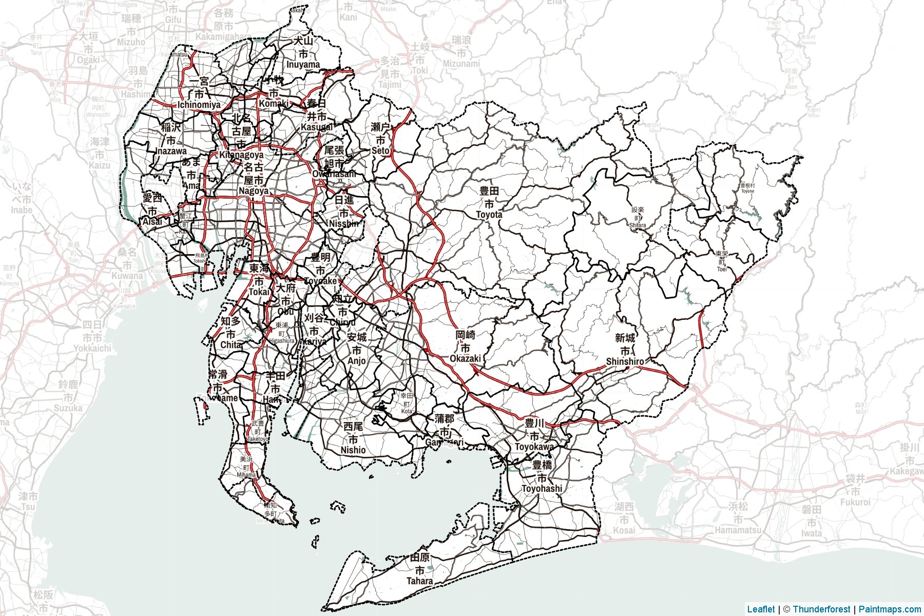 Aichi Prefecture (Japan) Map Cropping Samples-2