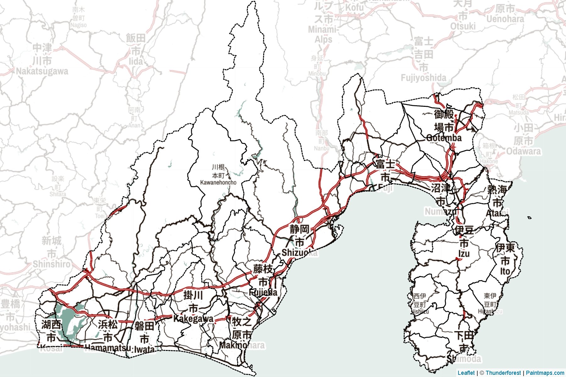 Shizuoka Prefecture (Japan) Map Cropping Samples-2