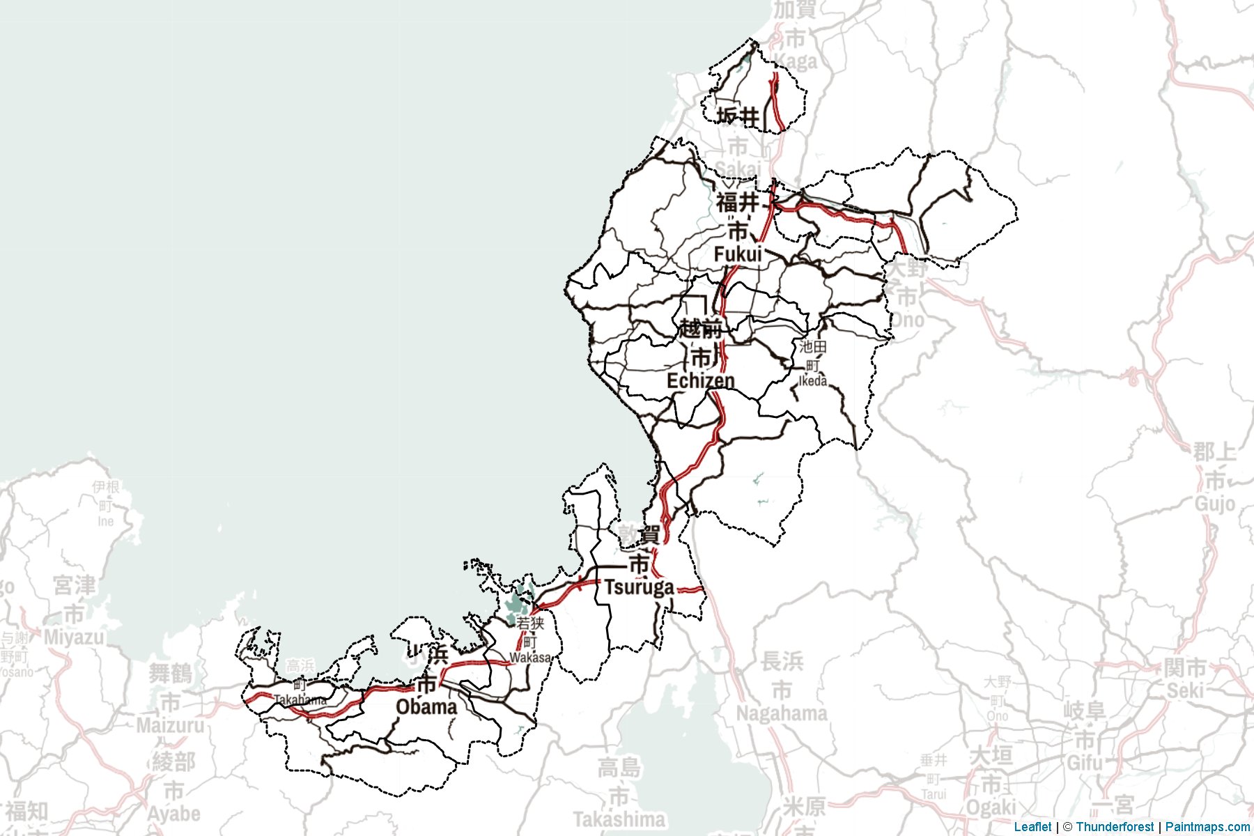 Fukui Prefecture (Japan) Map Cropping Samples-2