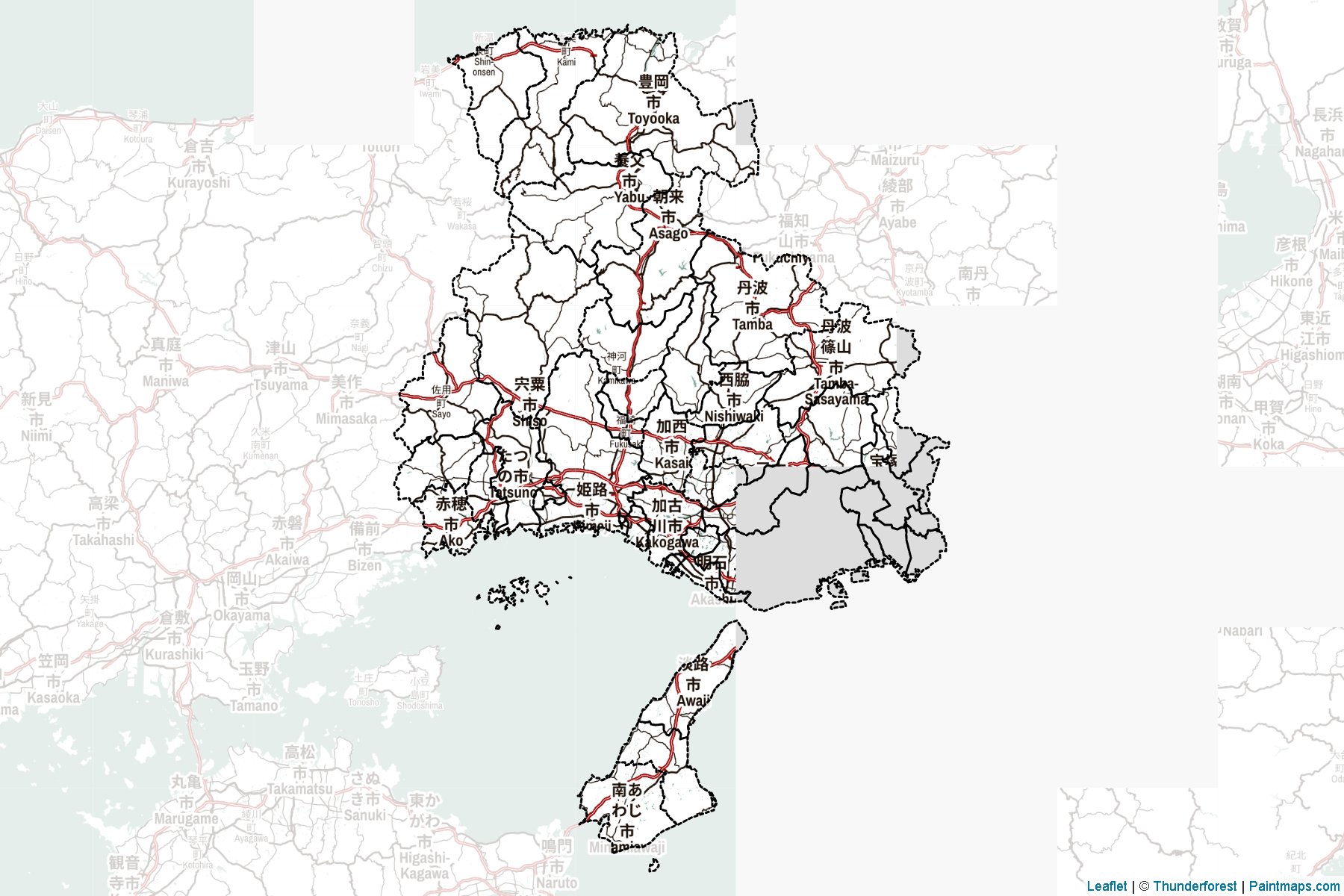 Hyogo Prefecture (Japan) Map Cropping Samples-2