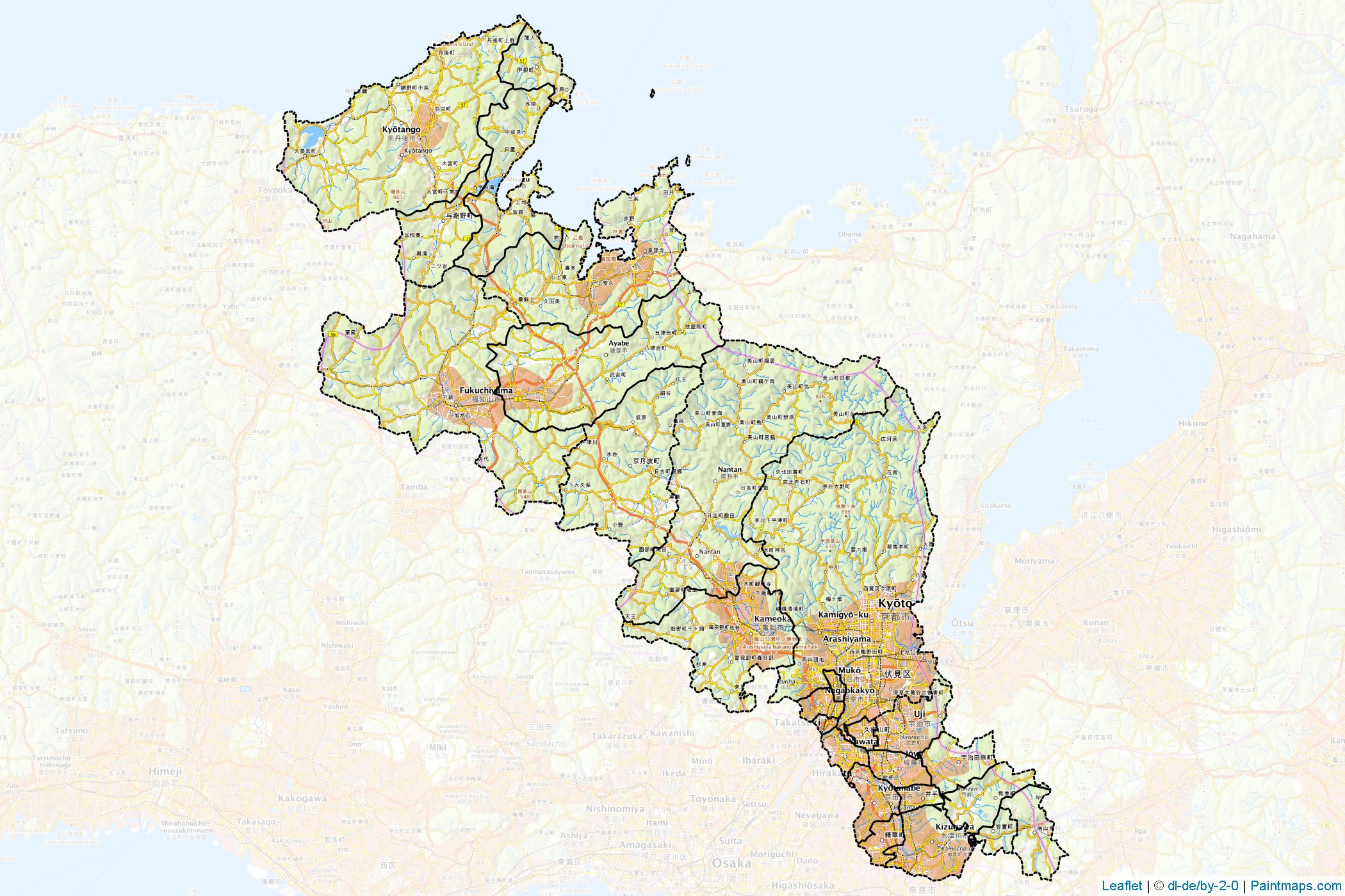 Kyoto Prefecture (Japan) Map Cropping Samples-1