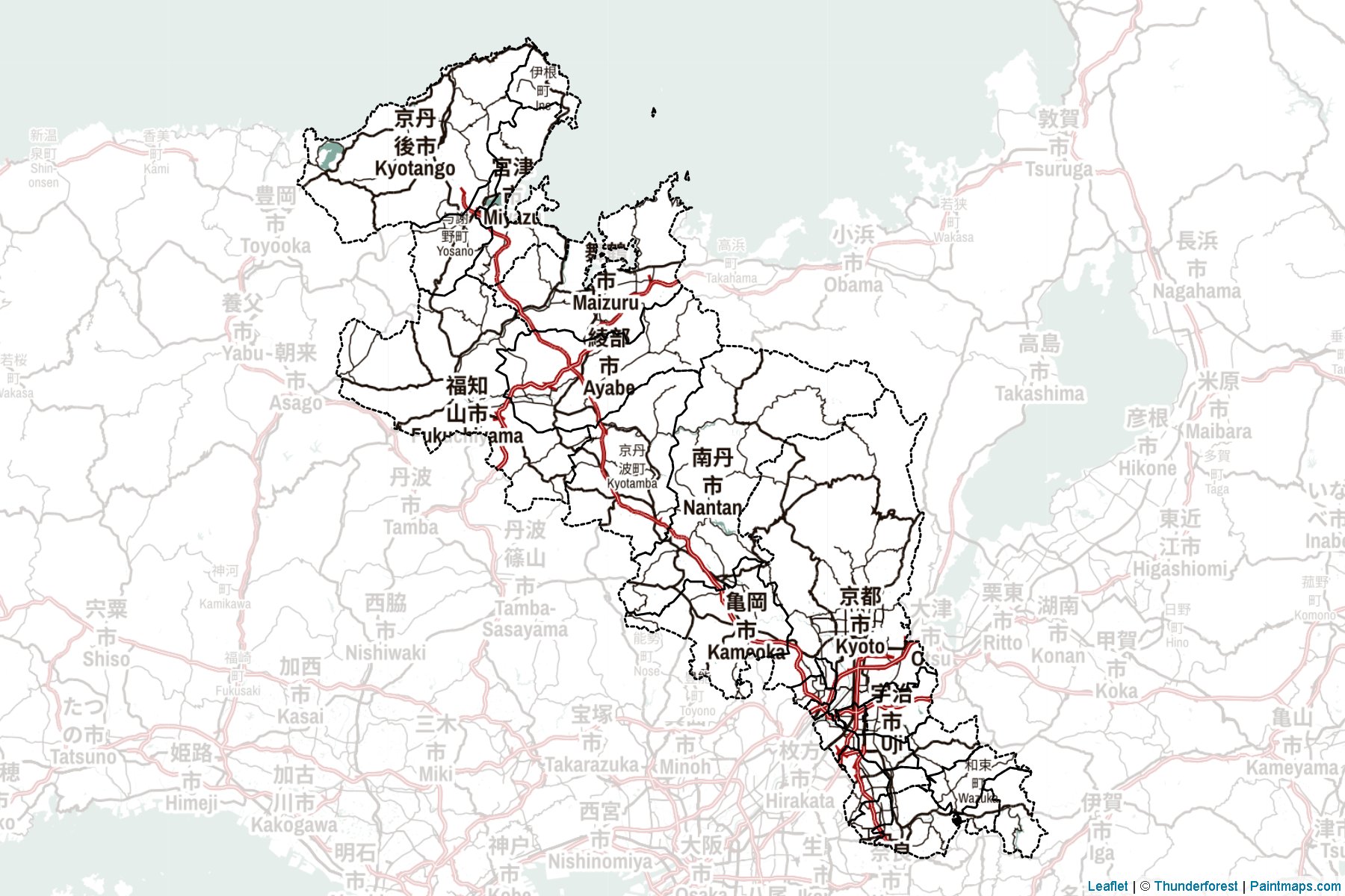 Kyoto Prefecture (Japan) Map Cropping Samples-2