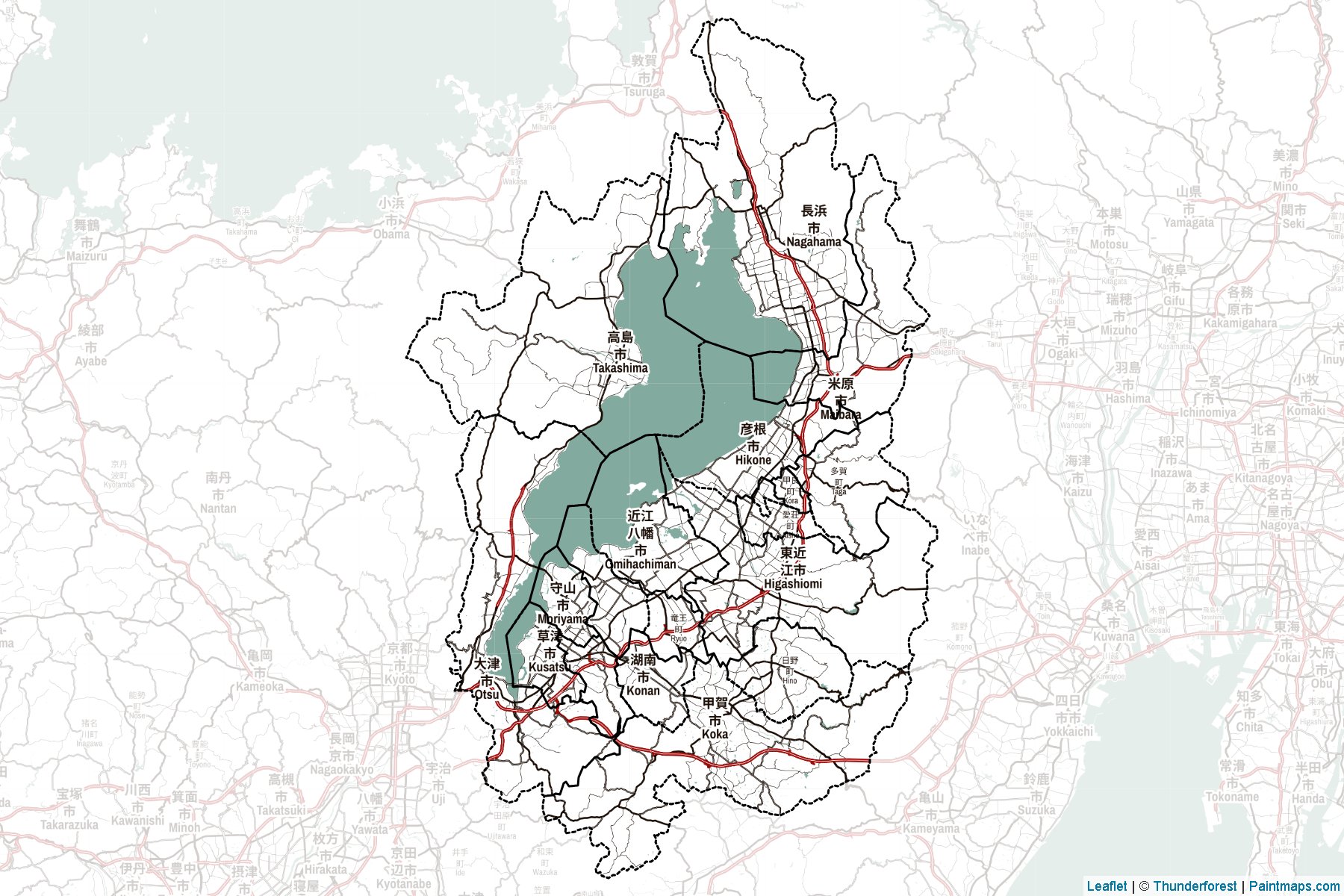 Muestras de recorte de mapas Shiga (Japón)-2