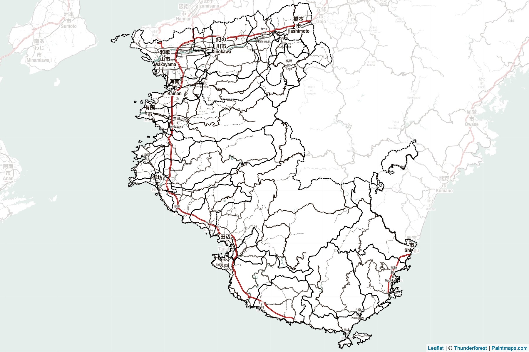 Wakayama Prefecture (Japan) Map Cropping Samples-2