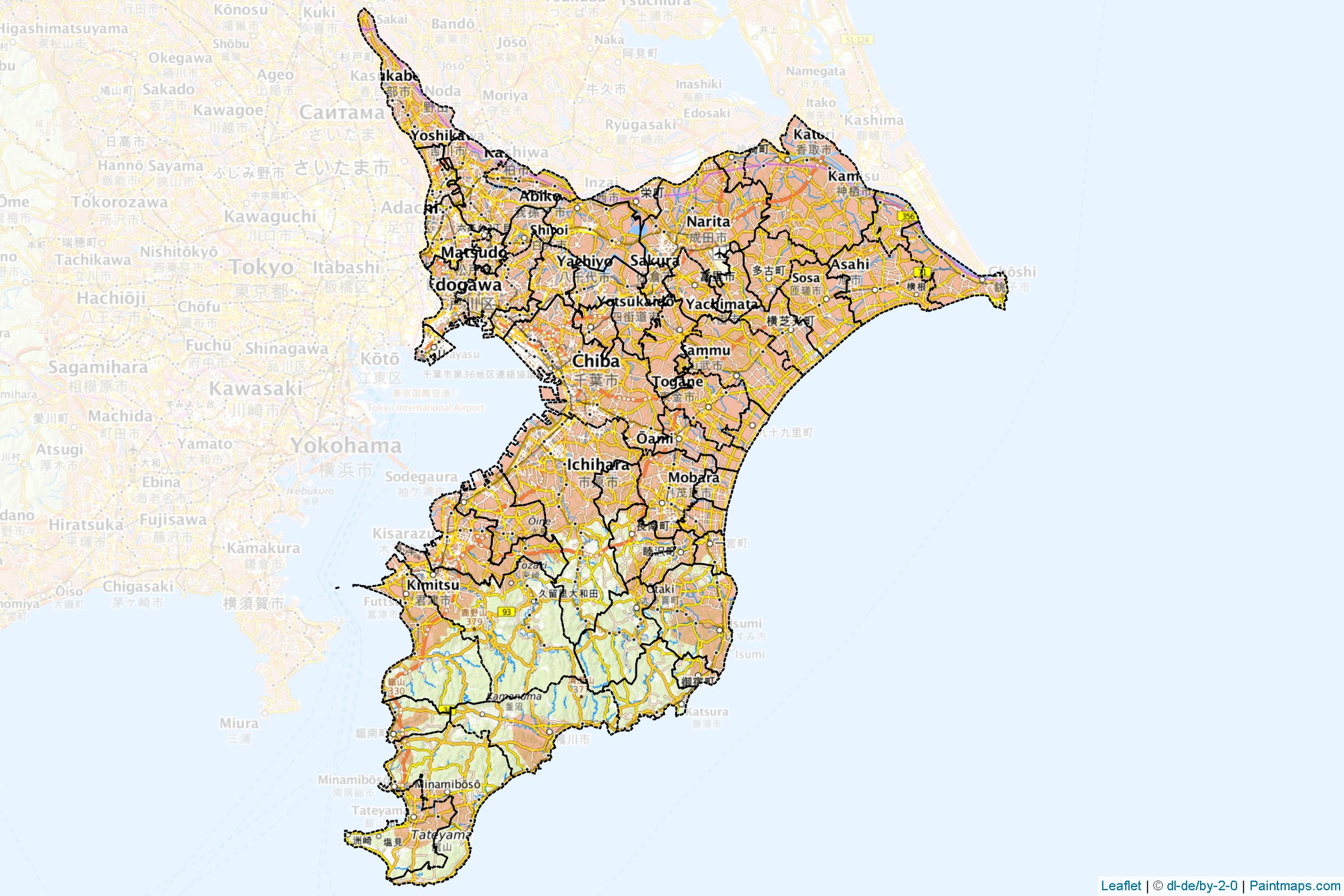 Chiba Prefecture (Japan) Map Cropping Samples-1