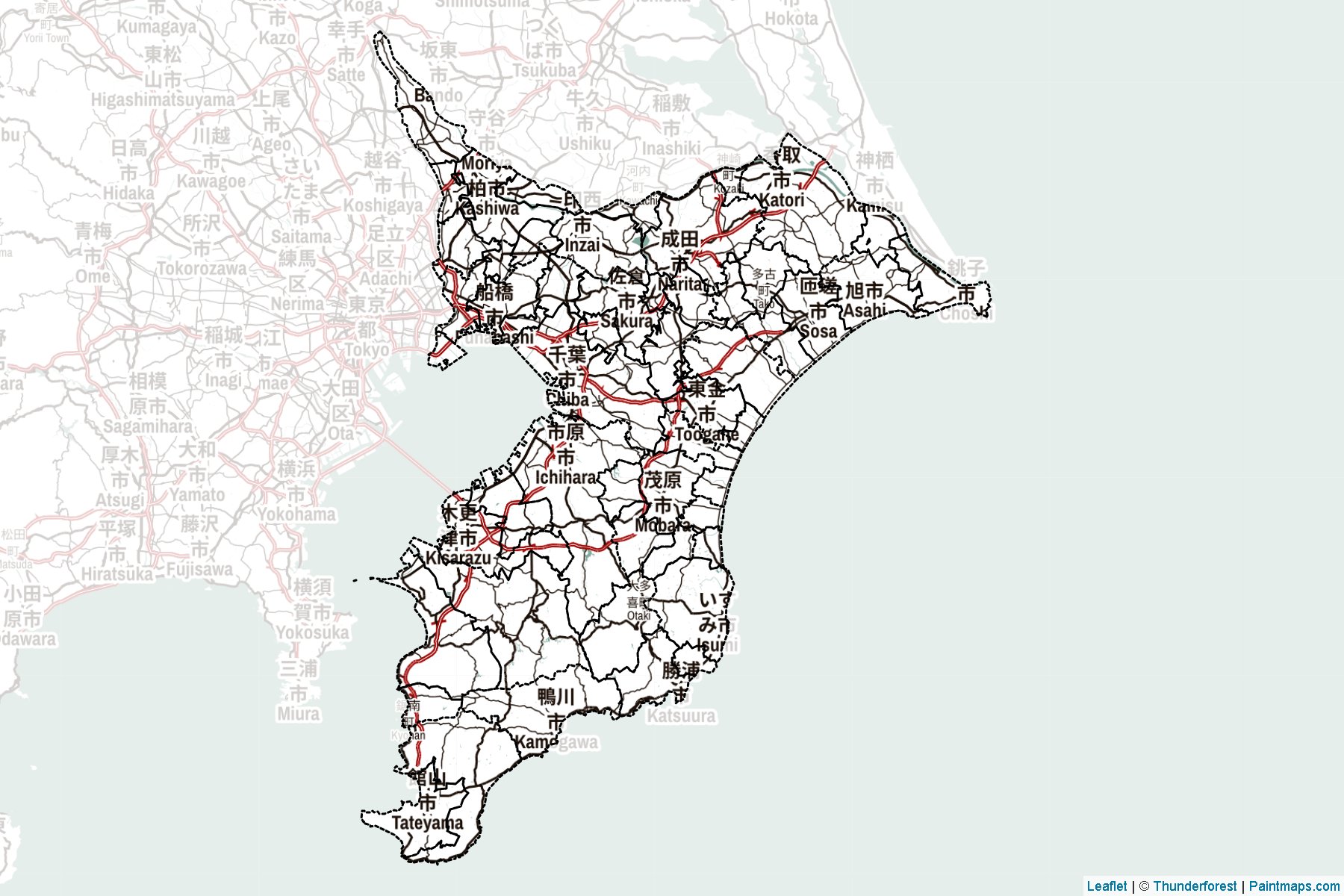 Chiba Prefecture (Japan) Map Cropping Samples-2