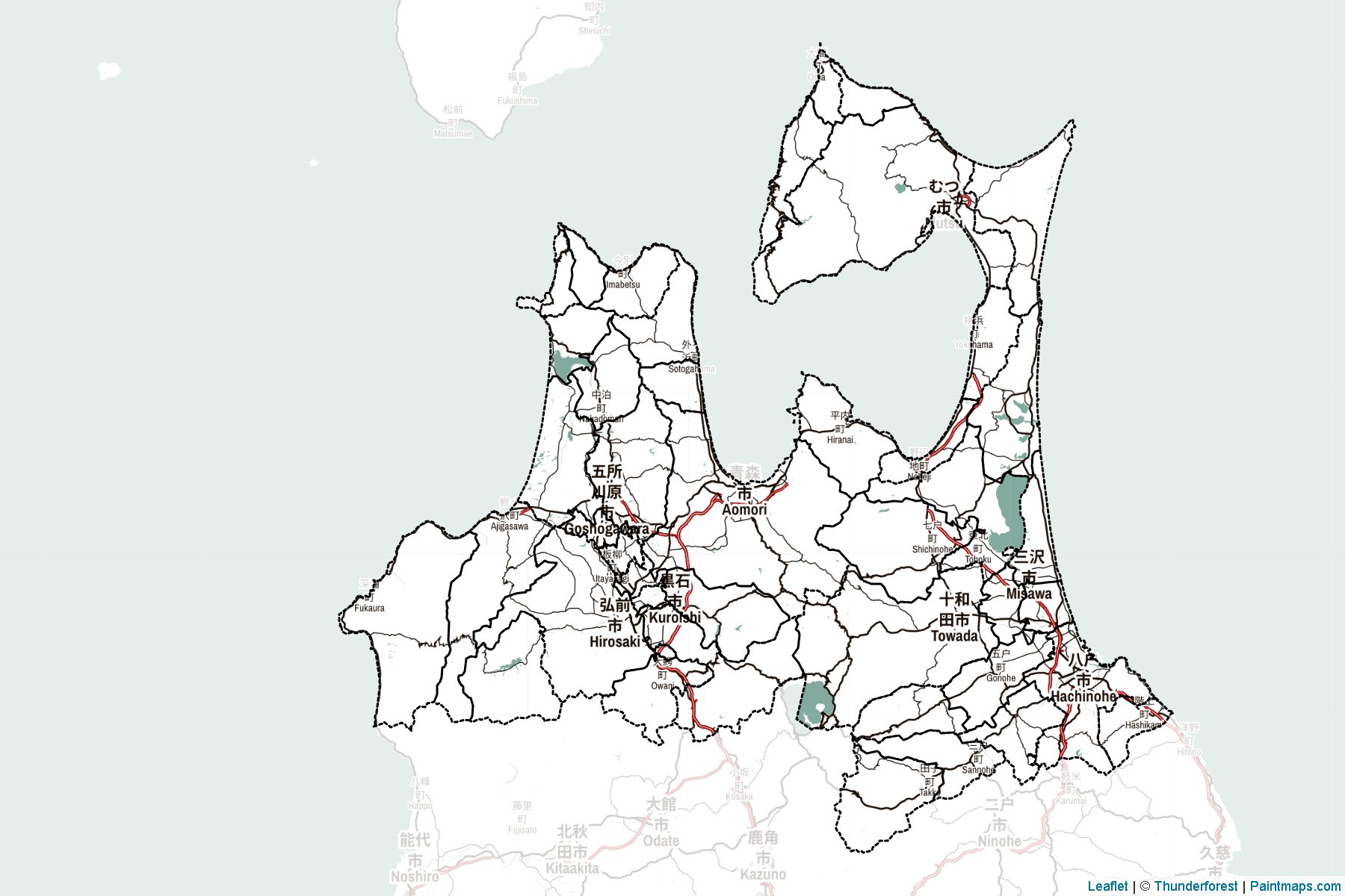 Aomori Prefecture (Japan) Map Cropping Samples-2