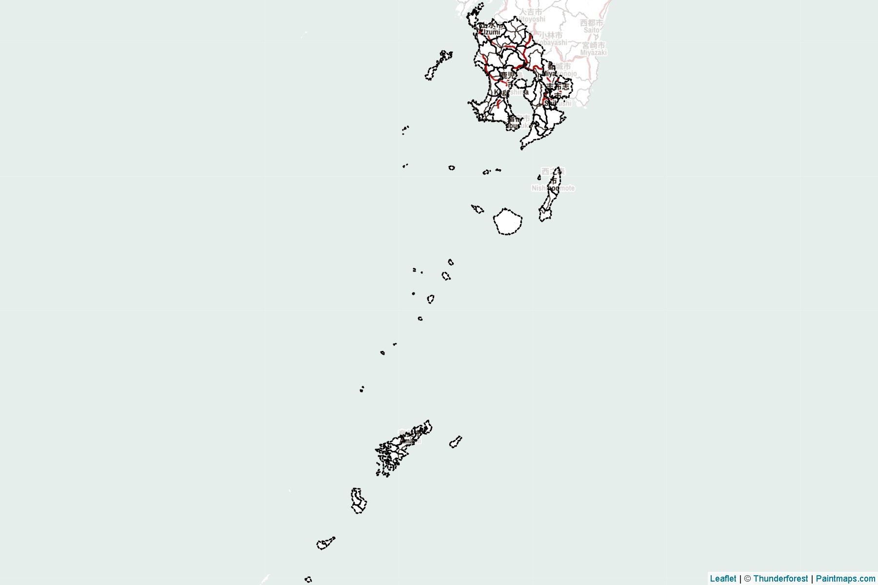 Muestras de recorte de mapas Kagoshima (Japón)-2