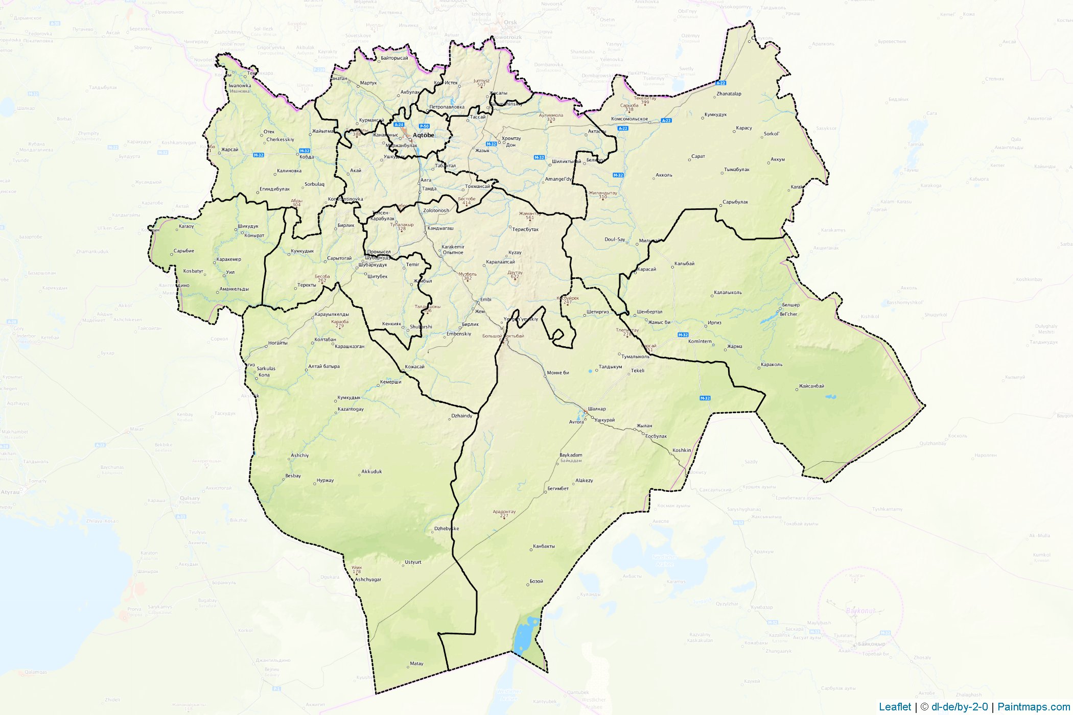 Muestras de recorte de mapas Aqtöbe (Kazakhstan)-1