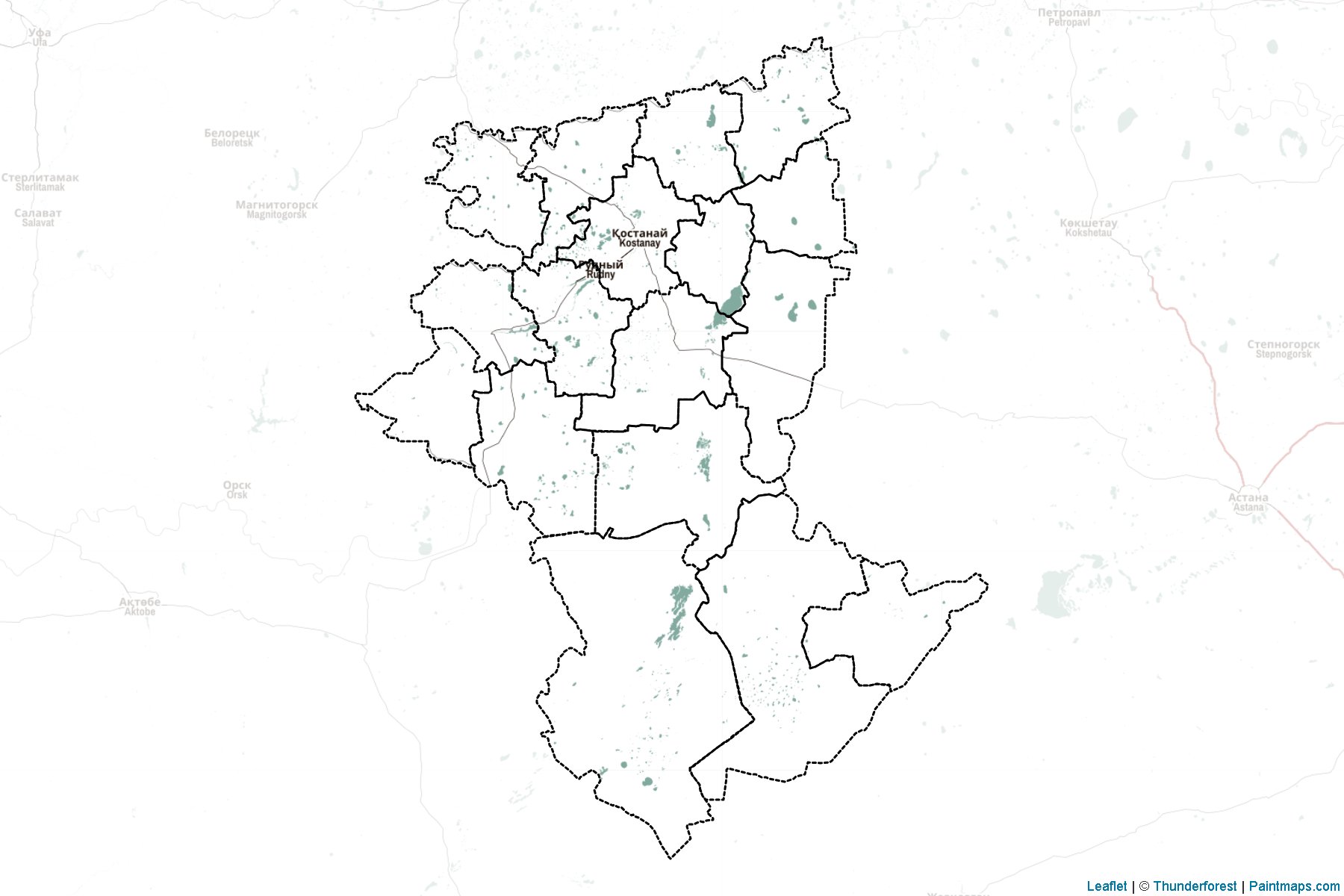 Muestras de recorte de mapas Qostanay (Kazakhstan)-2