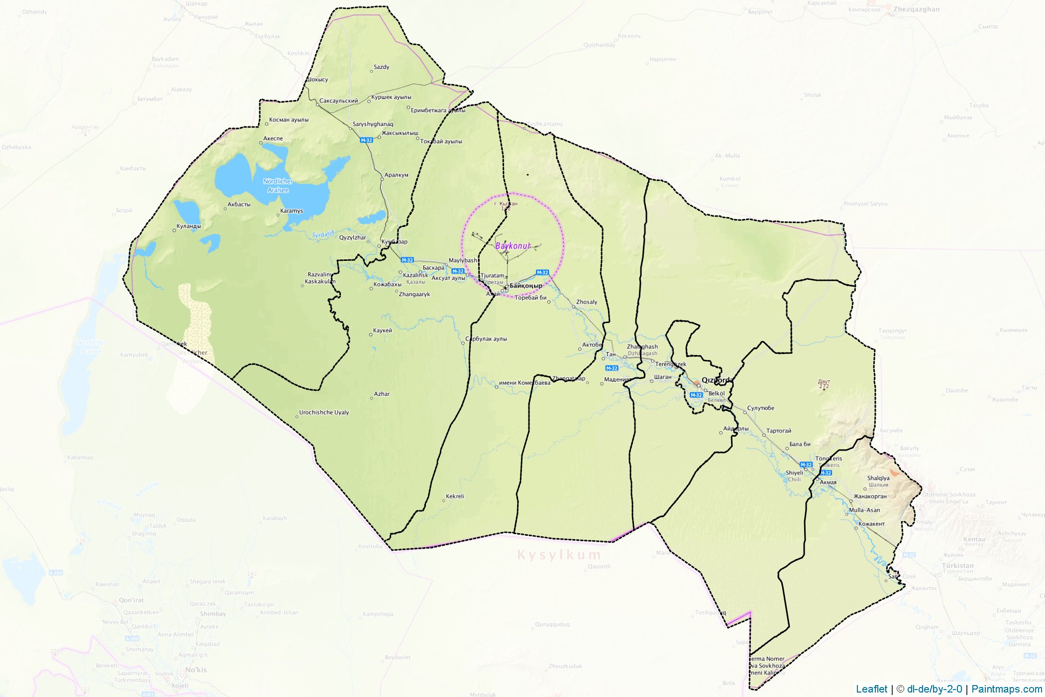 Muestras de recorte de mapas Qyzylorda (Kazakhstan)-1