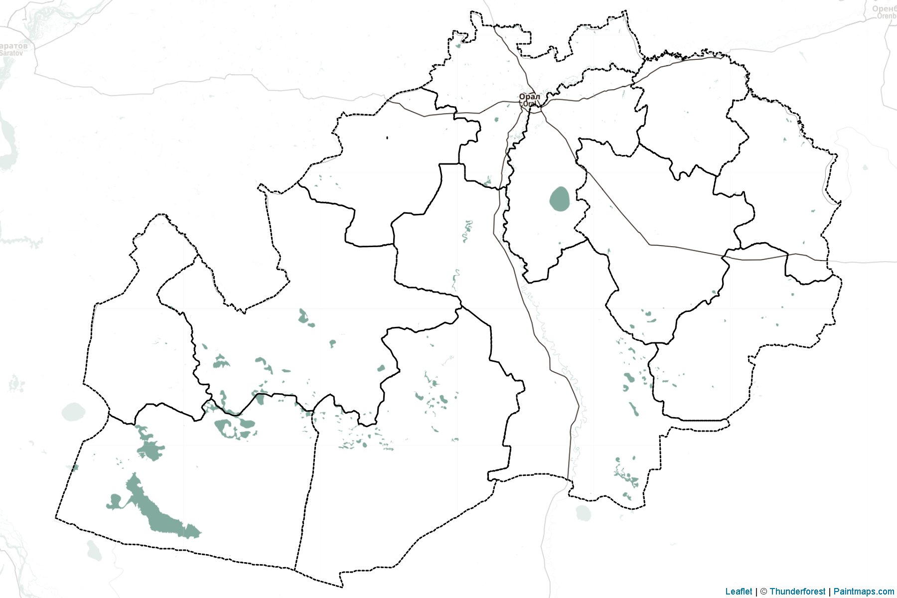 Muestras de recorte de mapas West Kazakhstan (Kazakhstan)-2